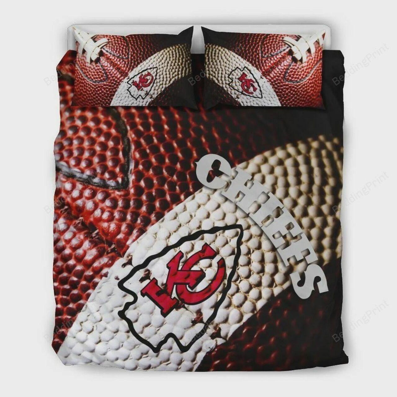 Rugbyuperior Kansas City Chiefs Quilt Cover Pillowcase NFL Football Team Bedding Set Duvet Cover Home Decor Gift For NFL Lovers