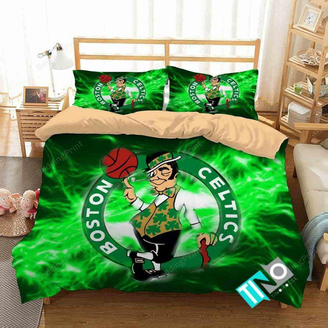 Nba Boston Celtics 2 Logo 3Ds N Bedding Set Duvet Cover Basketball Home Decor For Fans