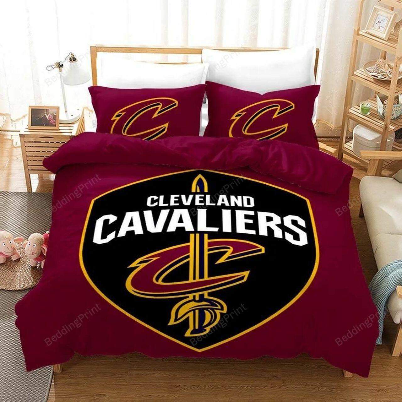 Nba Cleveland Cavaliers Basketball Logo Bedding Set Duvet Cover Basketball Home Decor For Fans