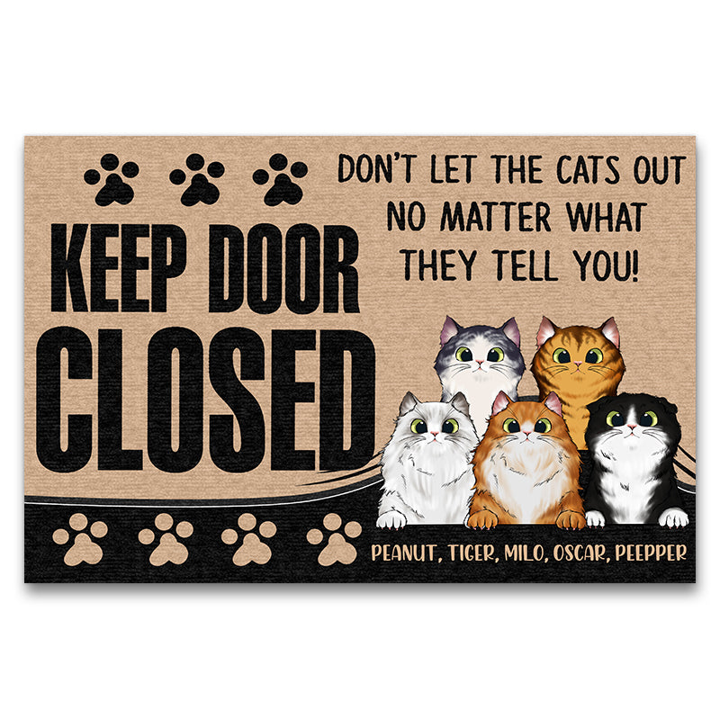 Keep Door Closed Gift For Cat Lover Custom Doormat