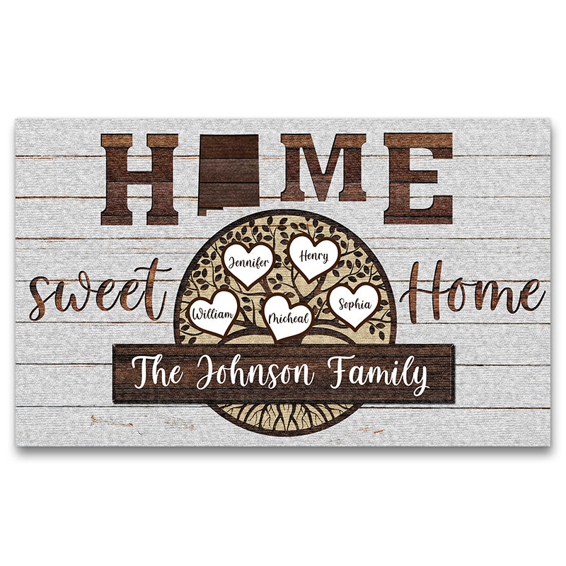 Home Sweet Home Family Custom Doormat