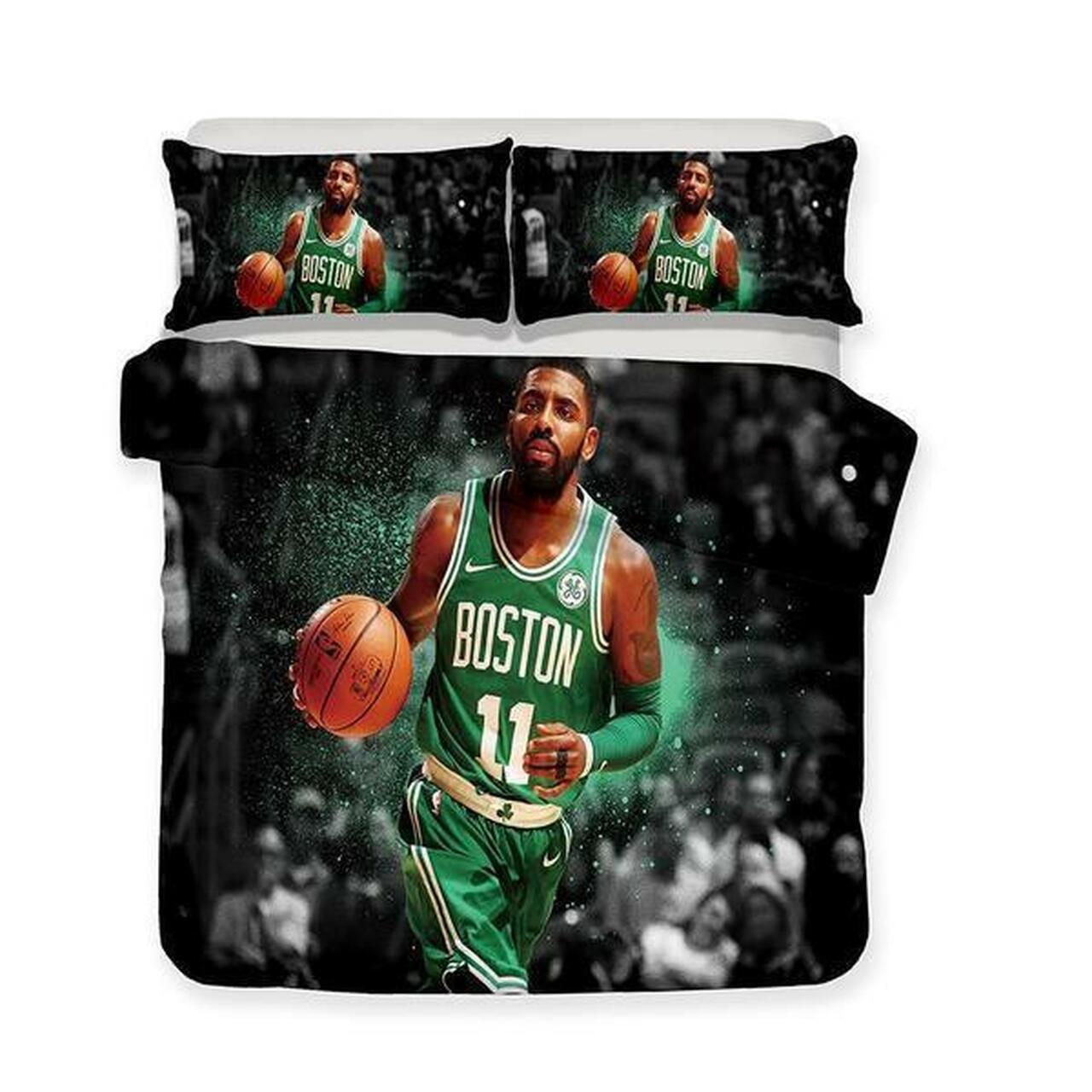 Nba Boston Celtics Kyrie Irving Theme Bedding Set Duvet Cover Basketball Home Decor For Fans