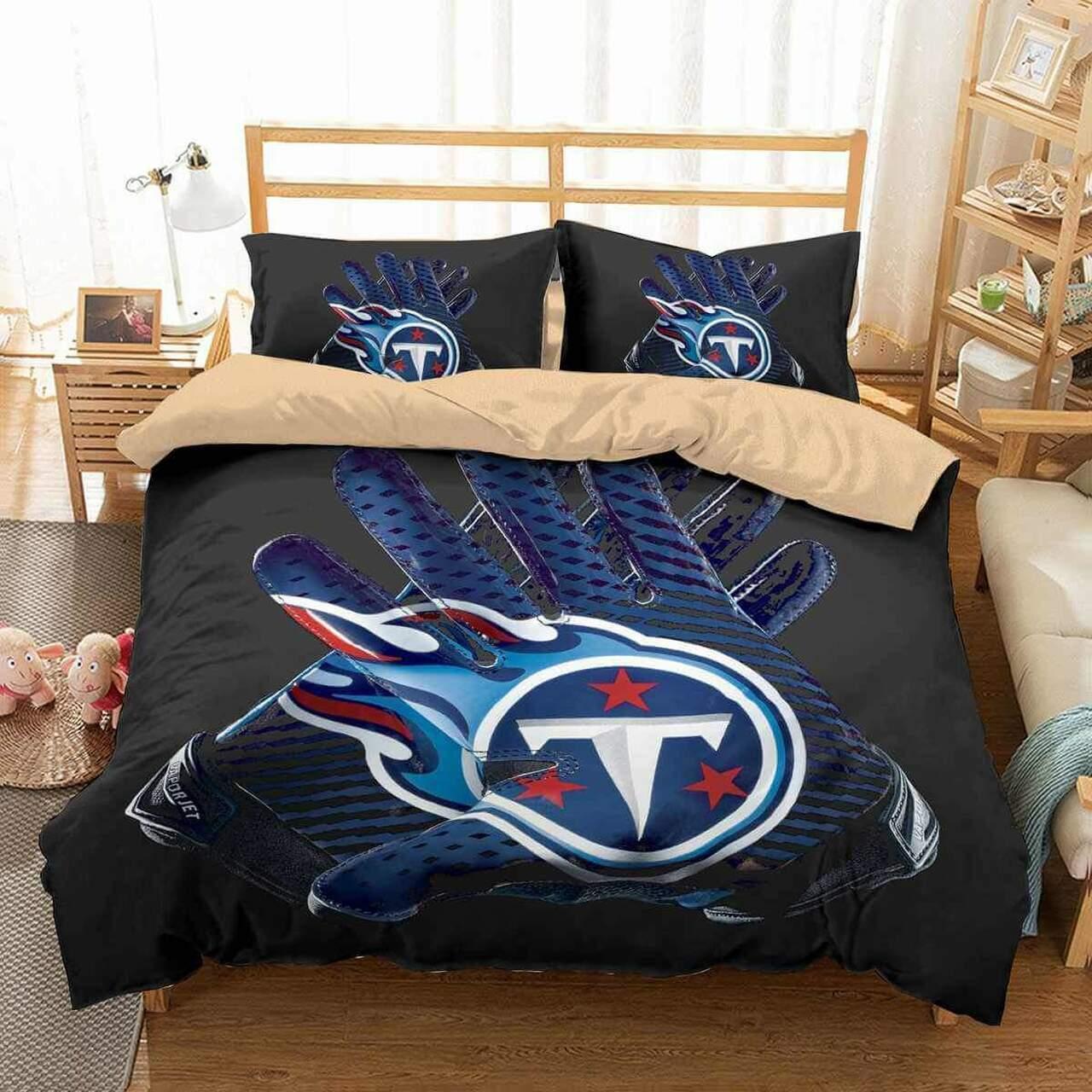 Tennessee Titans NFL Football Team Bedding Set Duvet Cover With Pillowcase Amazing Gift For Football Lovers