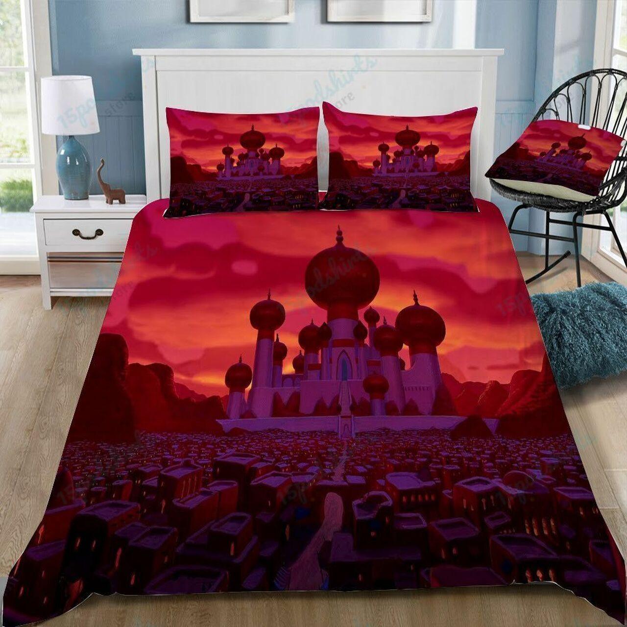 Disney Aladdin Theultan Palace 4 Beautiful Decor For Disney Fan Bedding Set Duvet Cover Meaningful Gift For Love