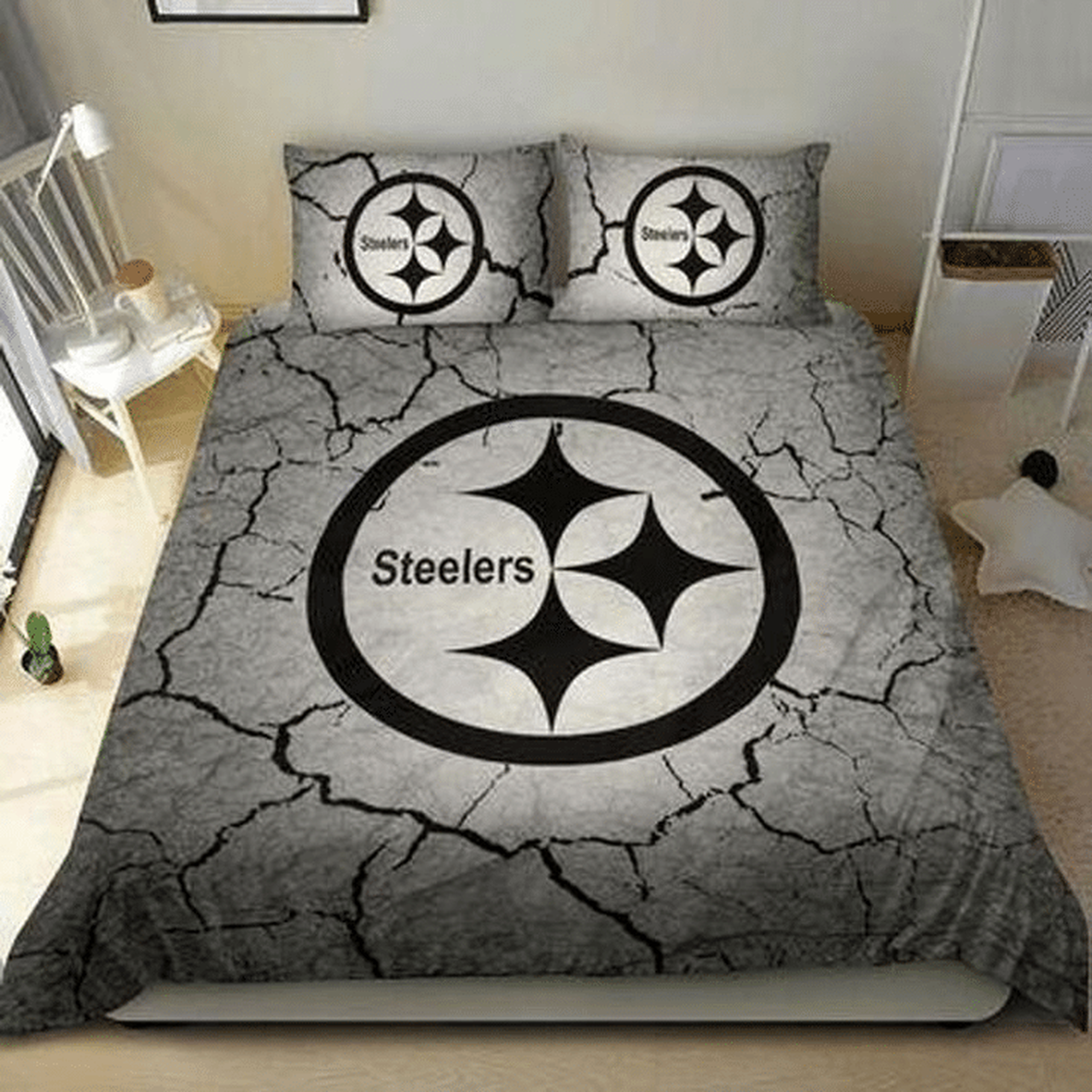 Pittsburgh Steelers W140931 NFL Football Team Bedding Set Duvet Cover For Bedroom Decorations