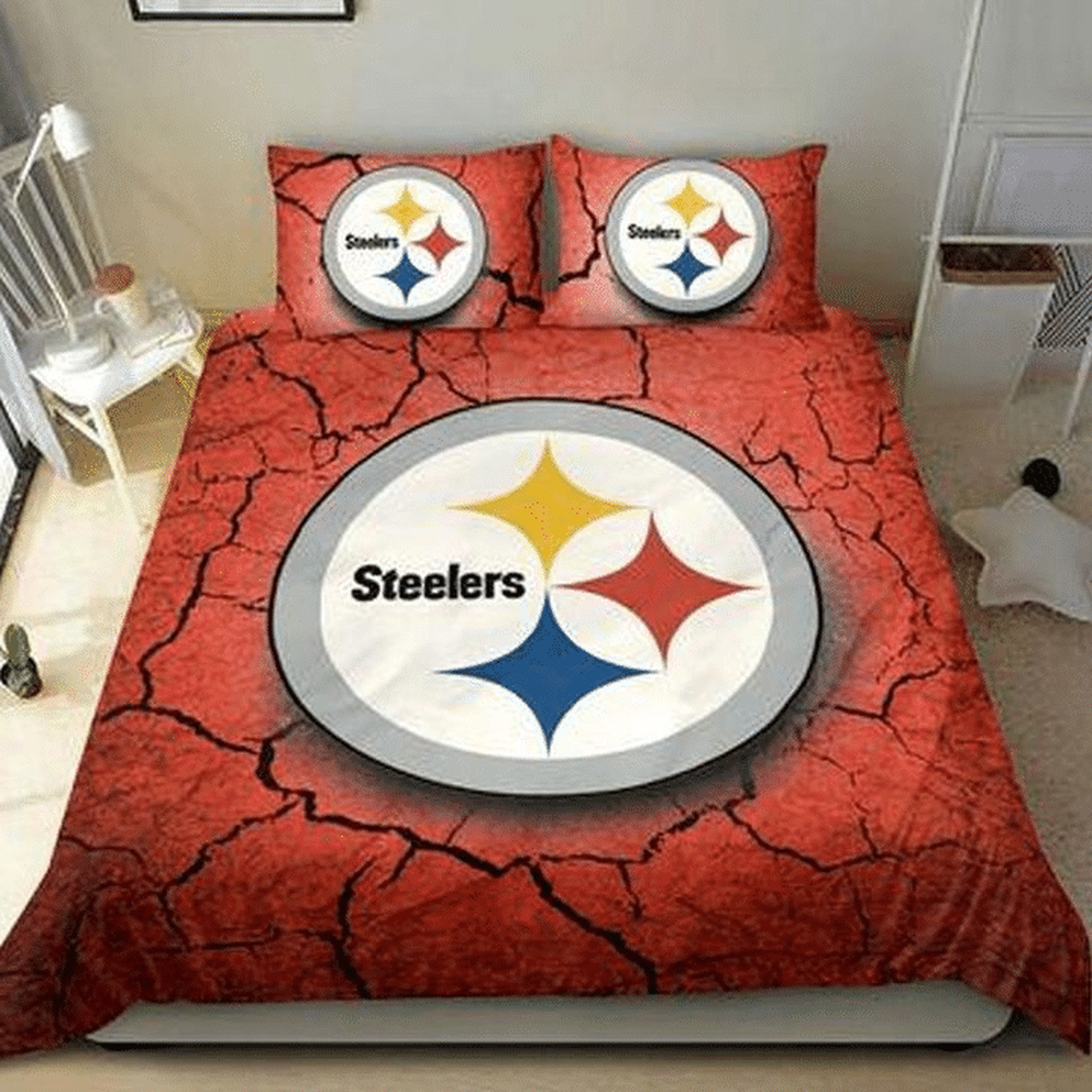 Pittsburgh Steelers W140927 NFL Football Team Bedding Set Duvet Cover Stunning Room Decoration For Gift