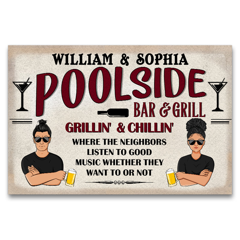 Pool Bar And Grill Swimming Pool Decor Custom Doormat
