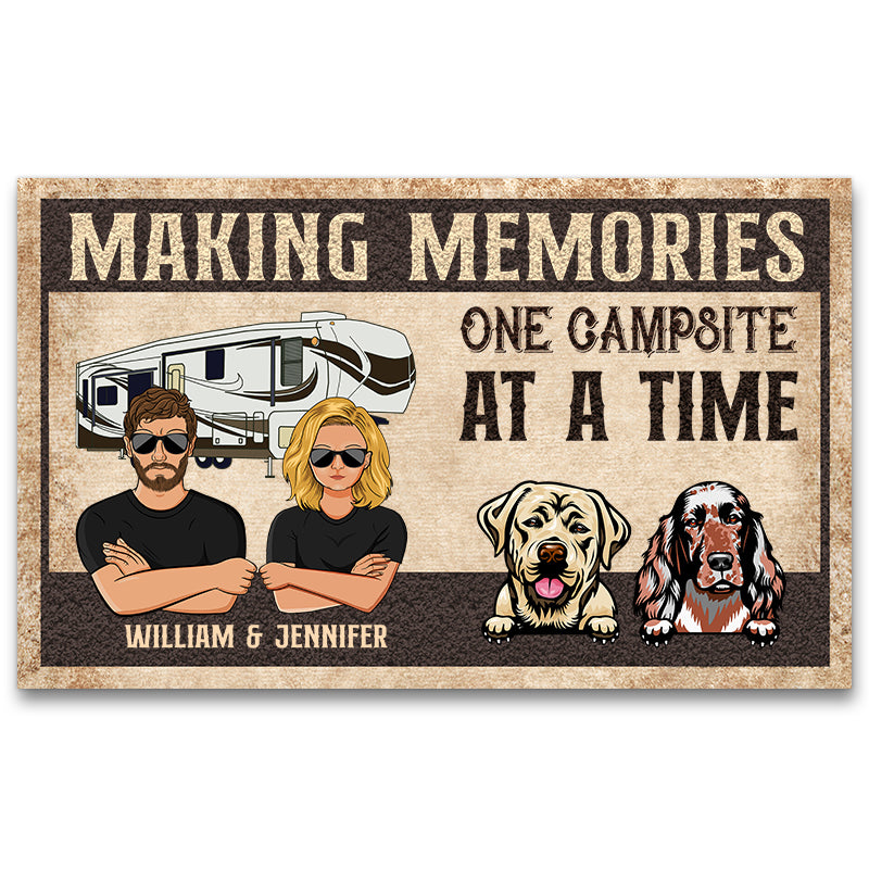 Making Memories One Campsite At A Time Camping Dog Lovers Couple Gift Custom Doormat