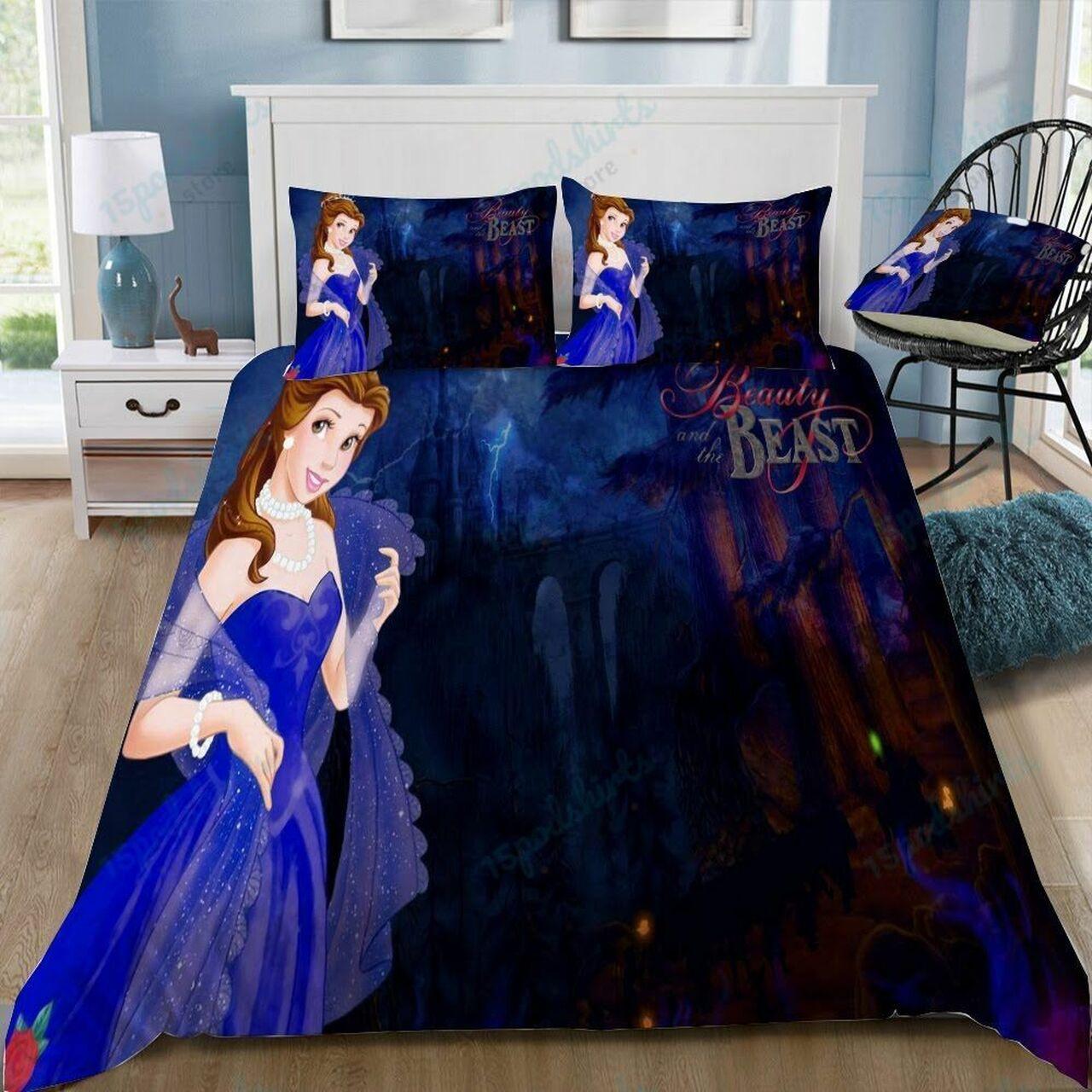 Disney Beauty And The Beast 4 Beautiful Decor For Disney Fan Bedding Set Duvet Cover Meaningful Gift For Love
