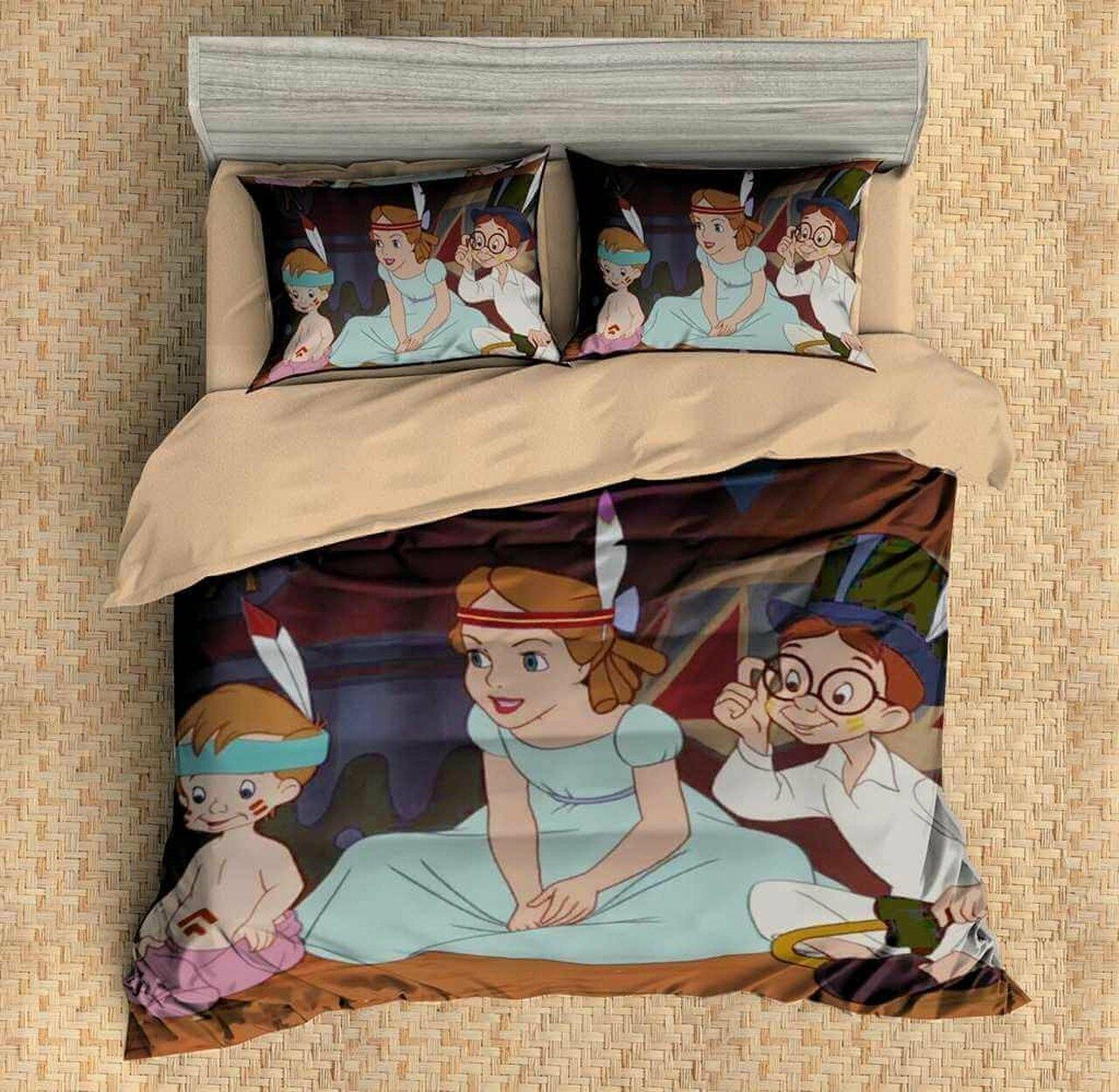 Peter Pan 3Det Pretty Disney Bedroom Decoration Duvet Cover Bedding Set Meaningful Gift For Friends Family On Christmas