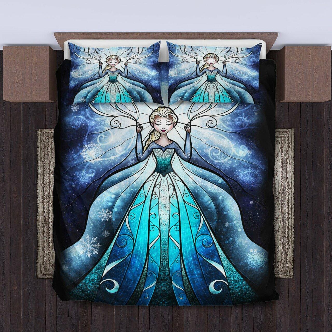 Elsa Frozen 1 Amazing Disney Room Decor Bedding Set Duvet Cover With Pillowcase Meaningful Gift For Kids Friend Family Member Holiday Gift