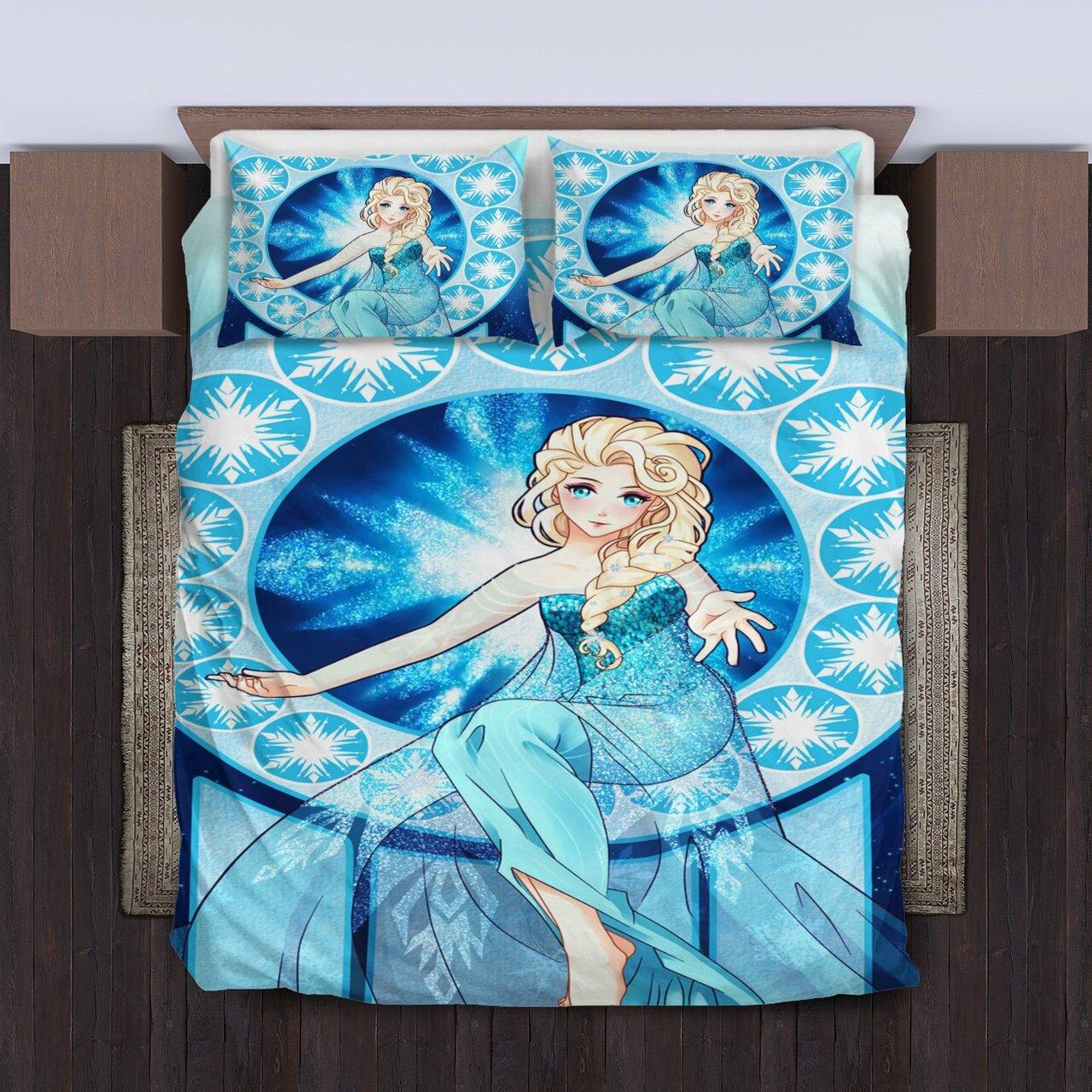 Elsa Frozen 2 Amazing Disney Room Decor Bedding Set Duvet Cover With Pillowcase Meaningful Gift For Kids Friend Family Member Holiday Gift