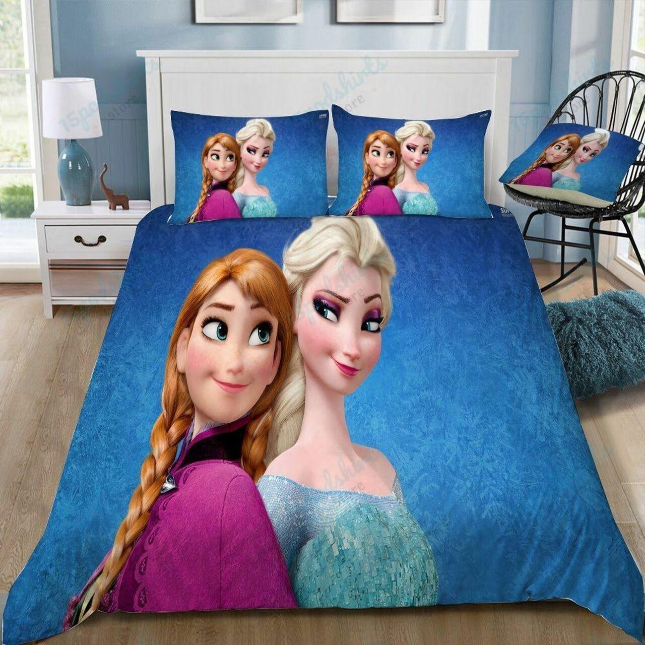 Disney Frozen Anna And Elsa 52 Beautiful Decor For Disney Fan Bedding Set Duvet Cover Meaningful Gift For Love