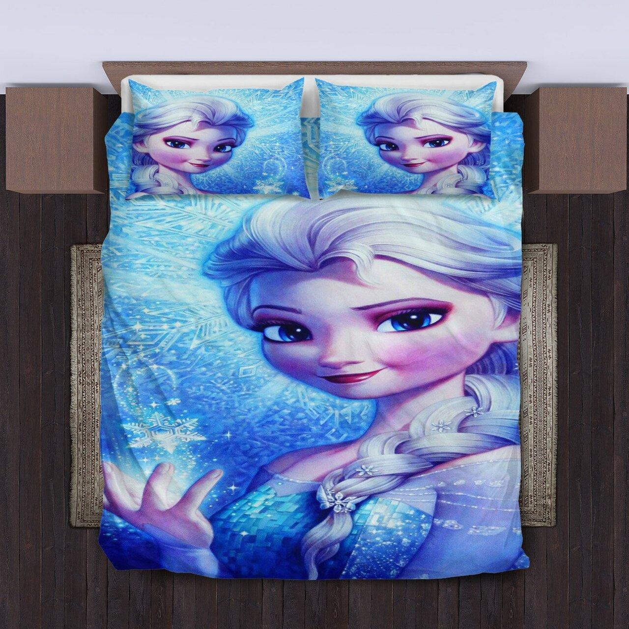 Elsa Frozen Amazing Disney Room Decor Bedding Set Duvet Cover With Pillowcase Meaningful Gift For Kids Friend Family Member Holiday Gift