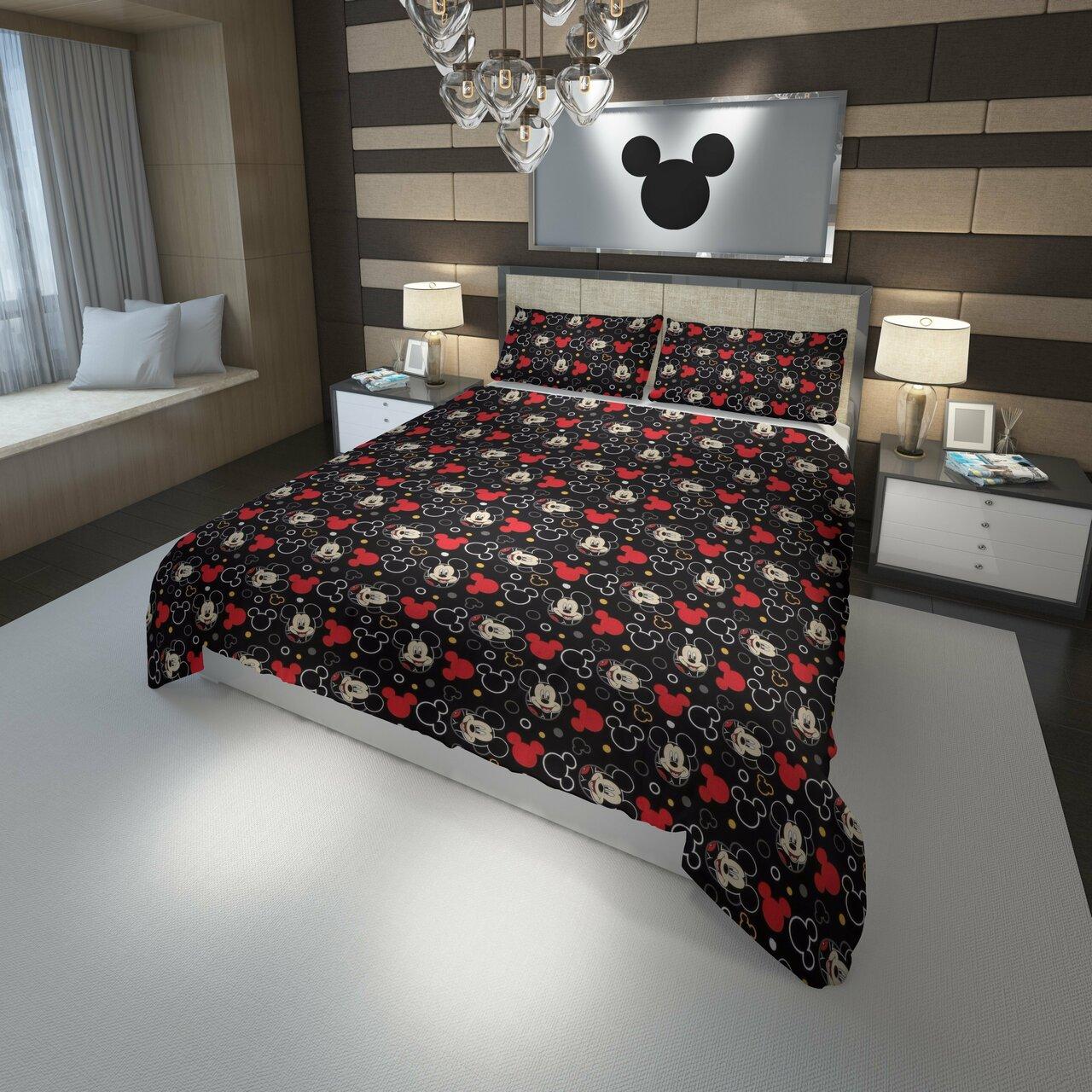 Disney Mickey Mouse Custom Beautiful Decor For Disney Fan Bedding Set Duvet Cover Meaningful Gift For Love