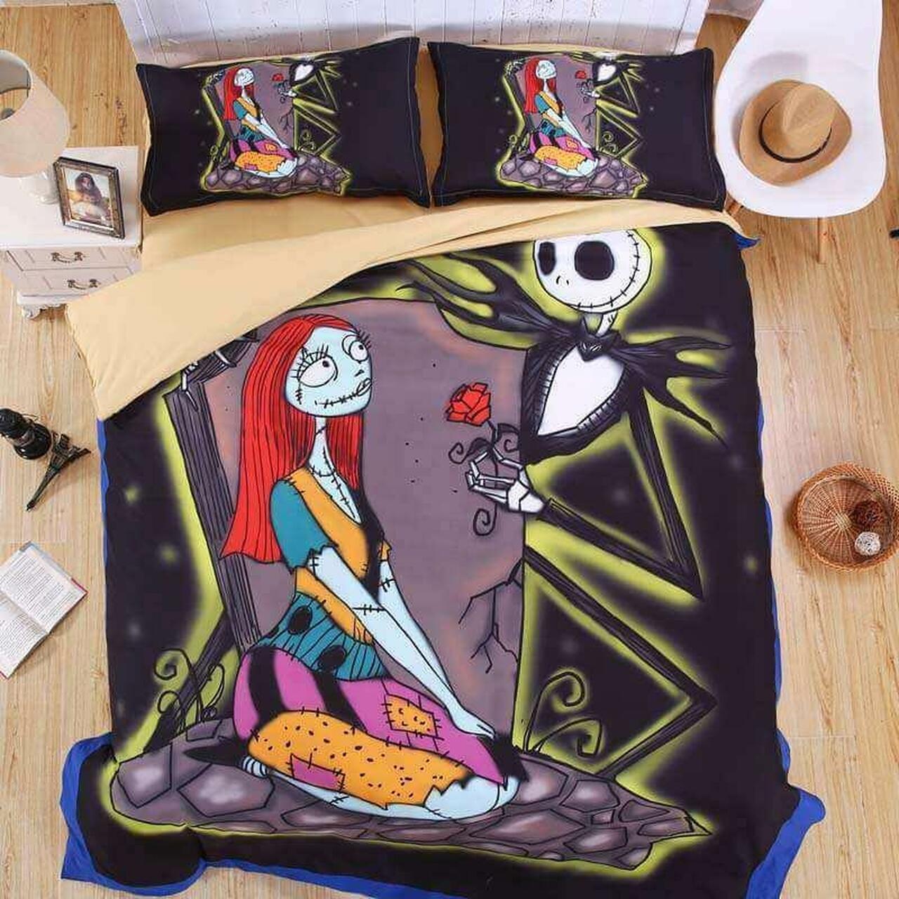 The Nightmare Before Christmas Amazing Room Decor For Disney Fan Bedding Set Duvet Cover Meaningful Gift For Halloween Christmas