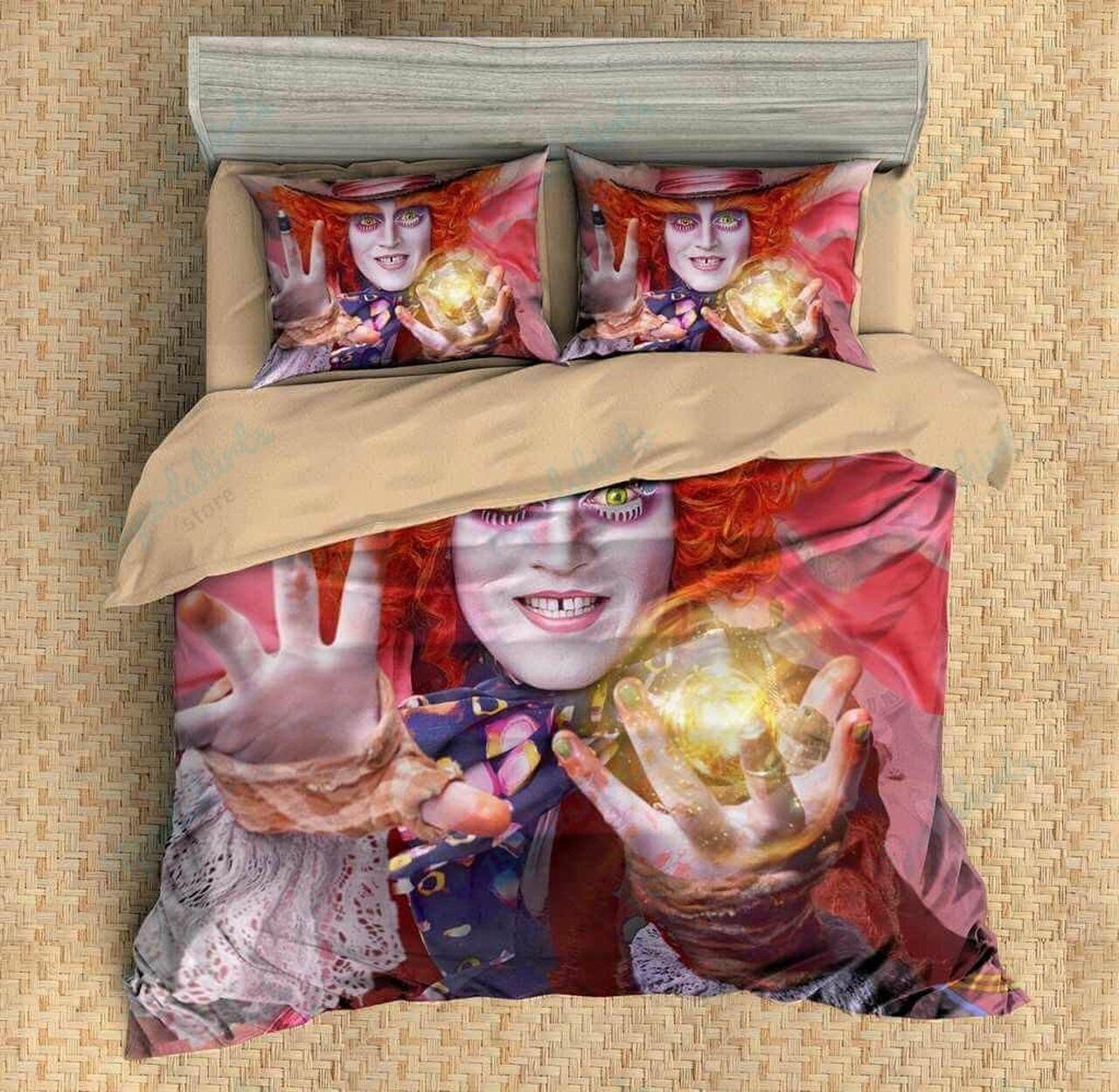 Customize Alice In Wonderlandet 3Pcs Bedlinenheet Pillowcase Amazing Disney Room Decor Duvet Cover Bedding Set Meaningful Gift For Kids Friend Family Member Holiday Gift