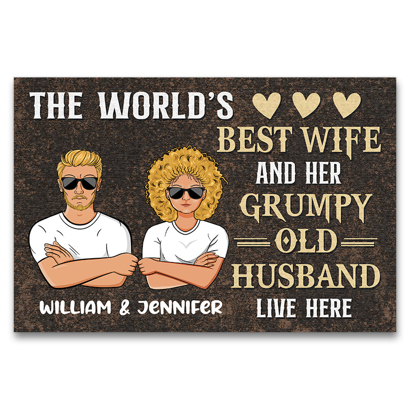 Best Wife Live Here Husband And Wife Gift Custom Doormat