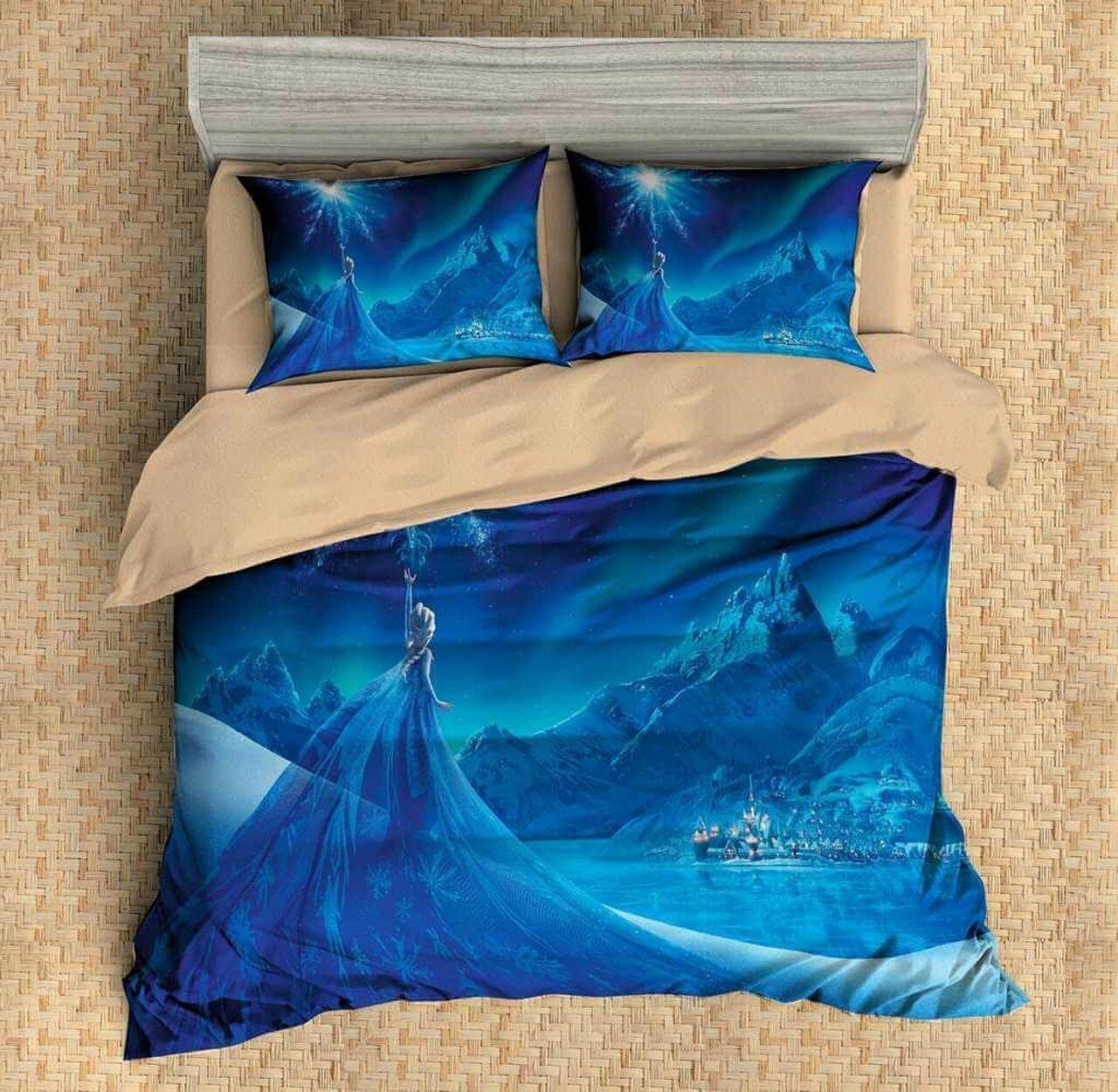 Frozen Elsa Amazing Disney Room Decor Bedding Set Duvet Cover With Pillowcase Meaningful Gift For Kids Friend Family Member Holiday Gift