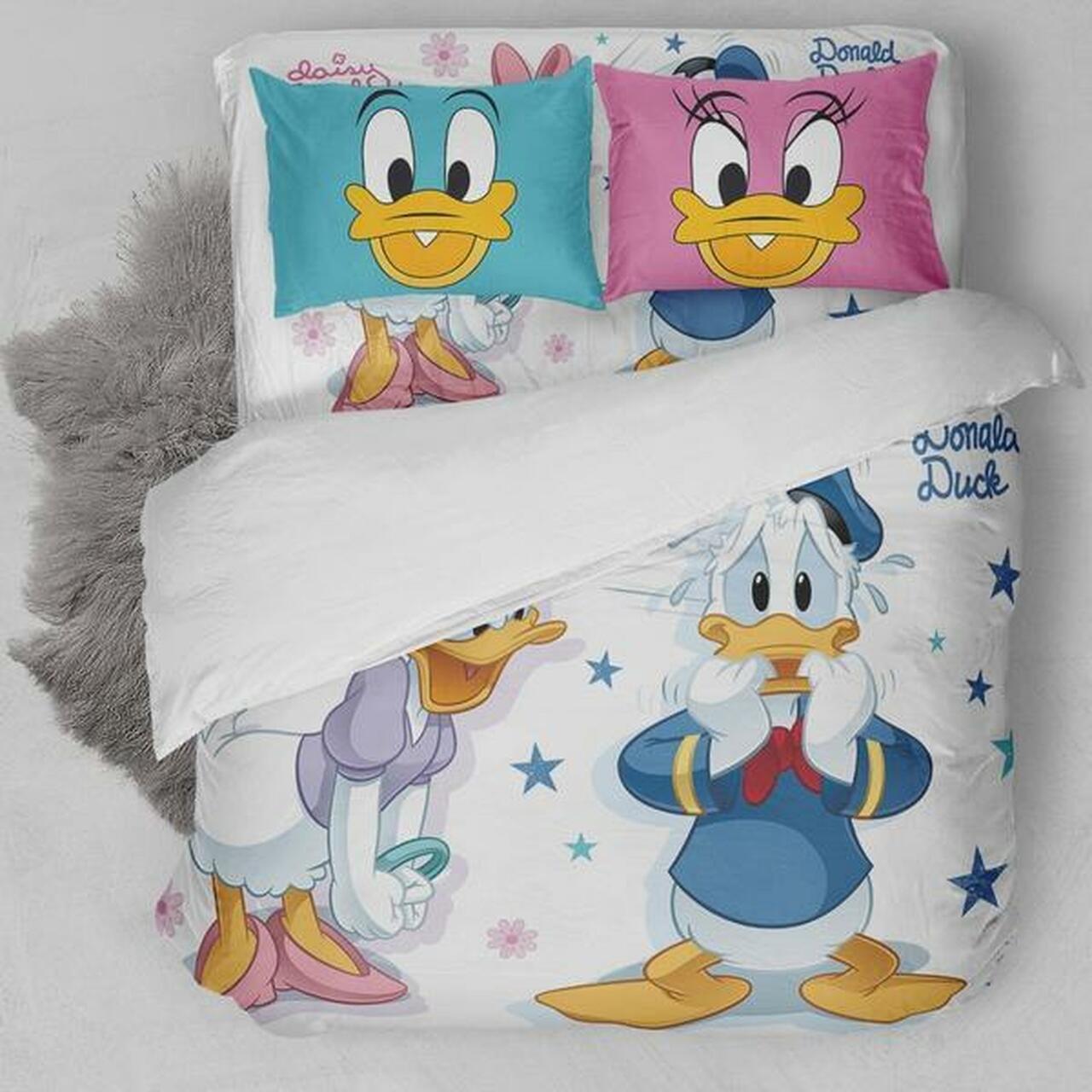 Donald And Daisy Duck Amazing Room Decor For Disney Fan Bedding Set Duvet Cover Meaningful Gift For Halloween Christmas
