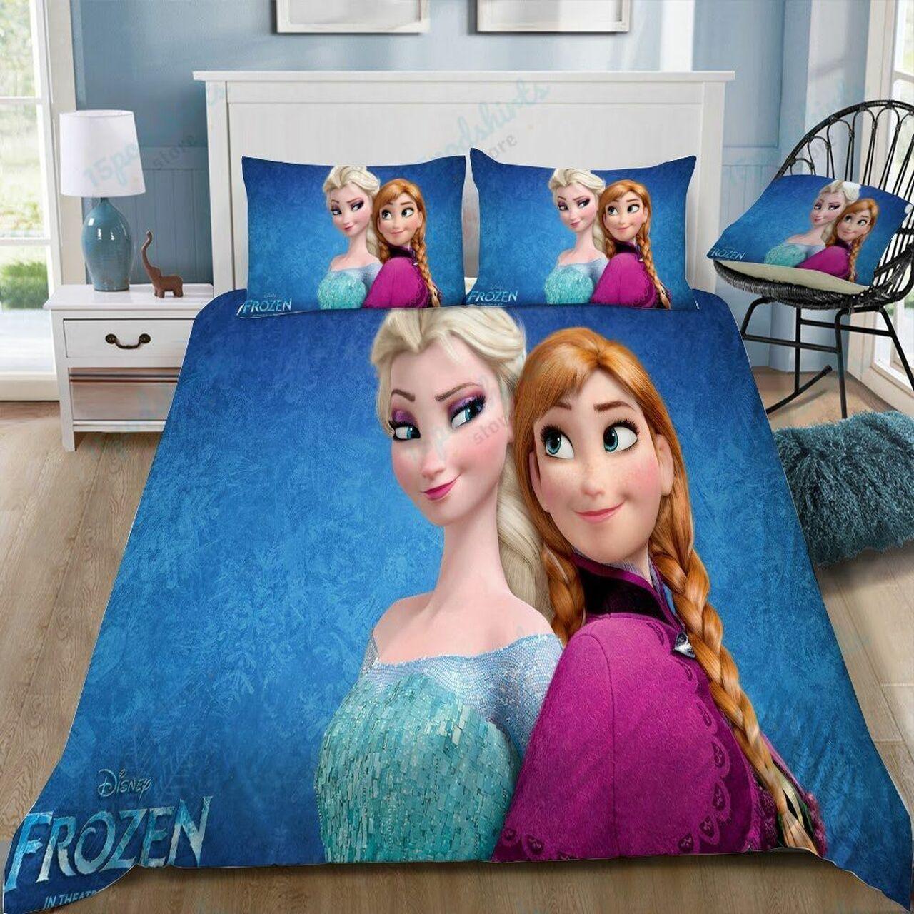 Disney Frozen Anna And Elsa 26 Beautiful Decor For Disney Fan Bedding Set Duvet Cover Meaningful Gift For Love