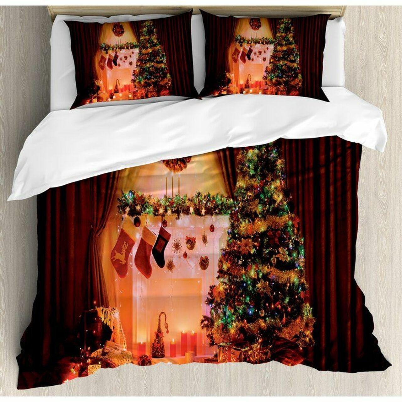 Christmas Tree Decor Clh2211113BsAmazing Christmas Bedroom Decor Duvet Cover Bedding Set With Pillowcase Meaningful Gift For Friend Holiday Season Christmas Gift