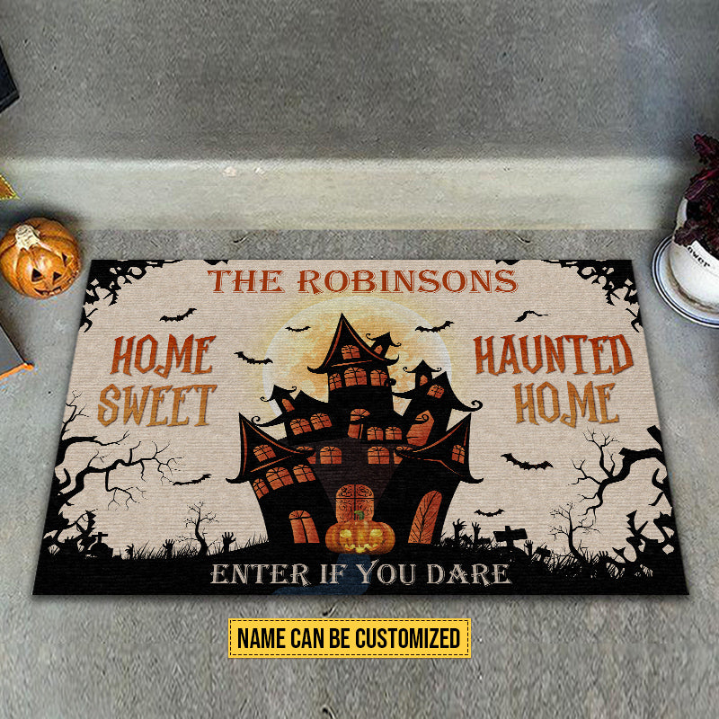 Home Sweet Haunted Home Custom Doormat, Halloween Decoration, Halloween Doormat