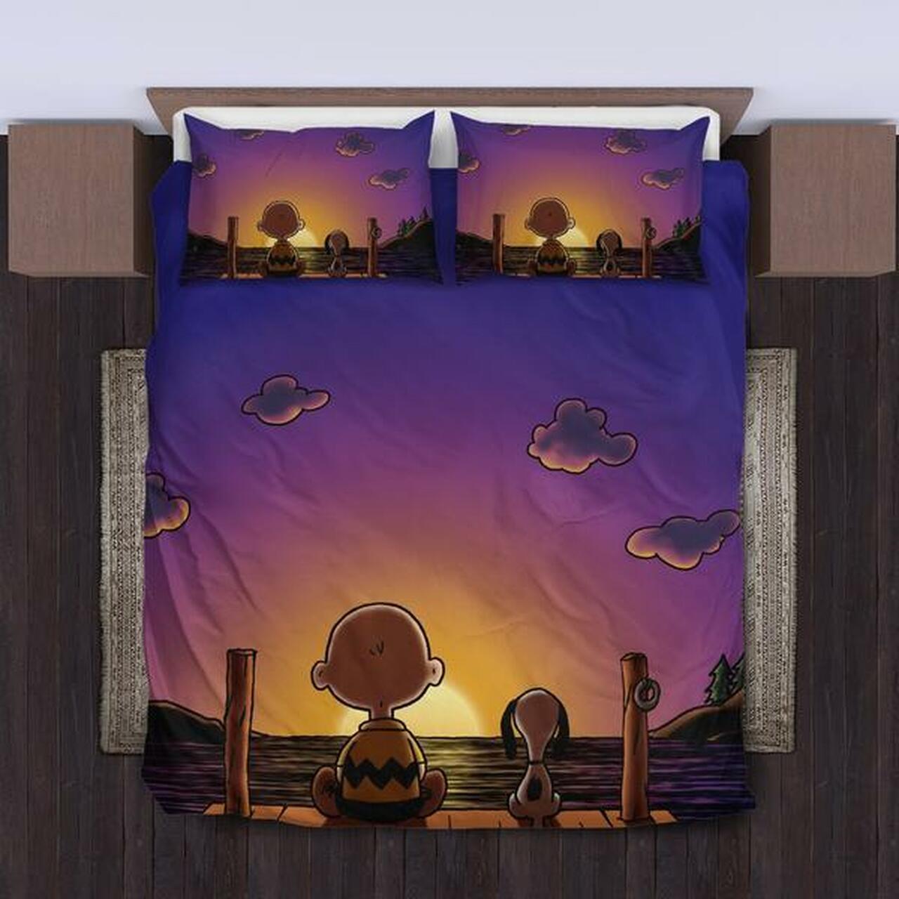 Snoopy & Charlie Stunning Snoopy Room Decor Bedding Set Duvet Cover With Pillowcase Meaningful Gift For Kids Friend Family Member Holiday Gift