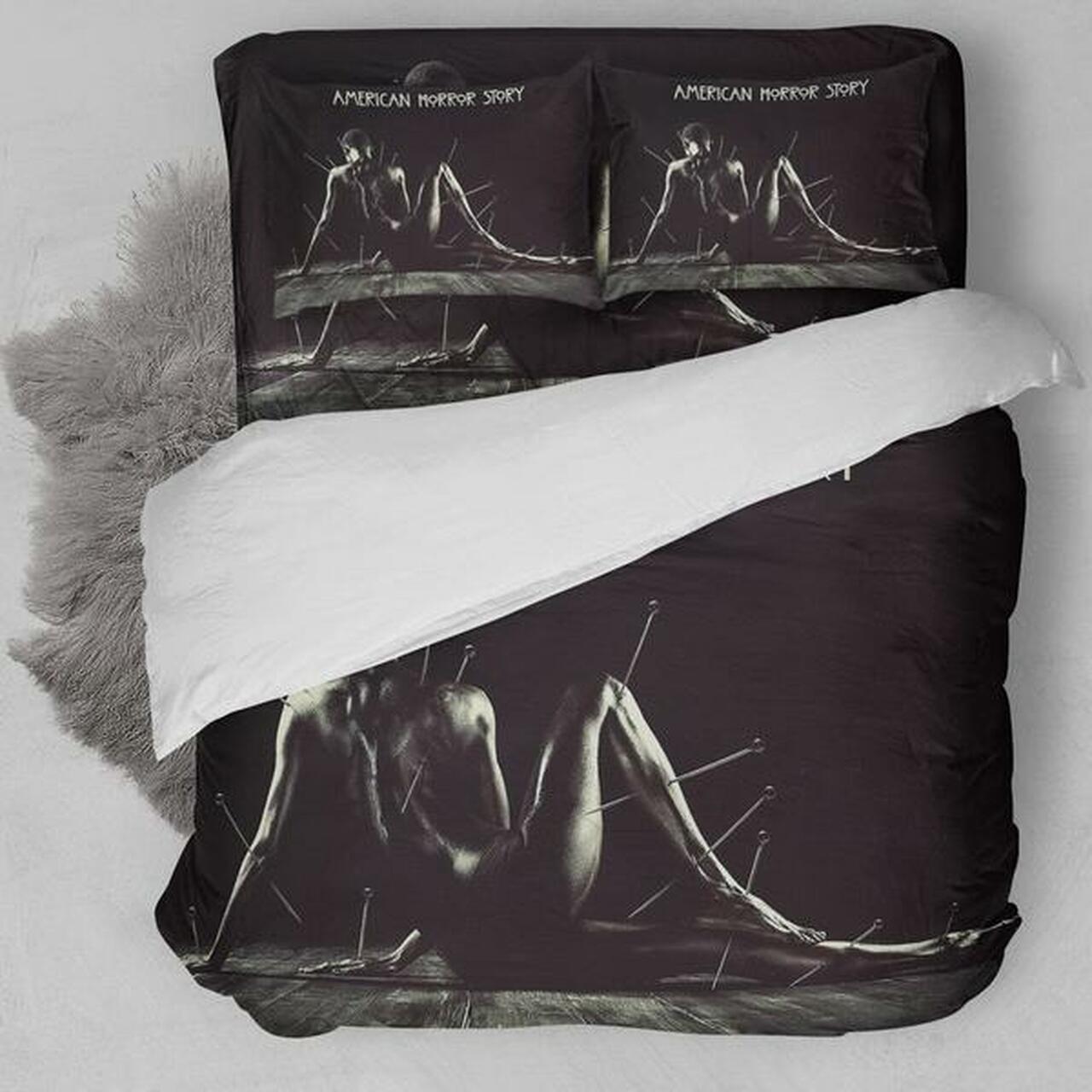 American Horror Story Pins Movie Bedroom Decoration Duvet Cover Bedding Set With Pillowcase Amazing Gift For Holiday Season Halloween Christmas Gift