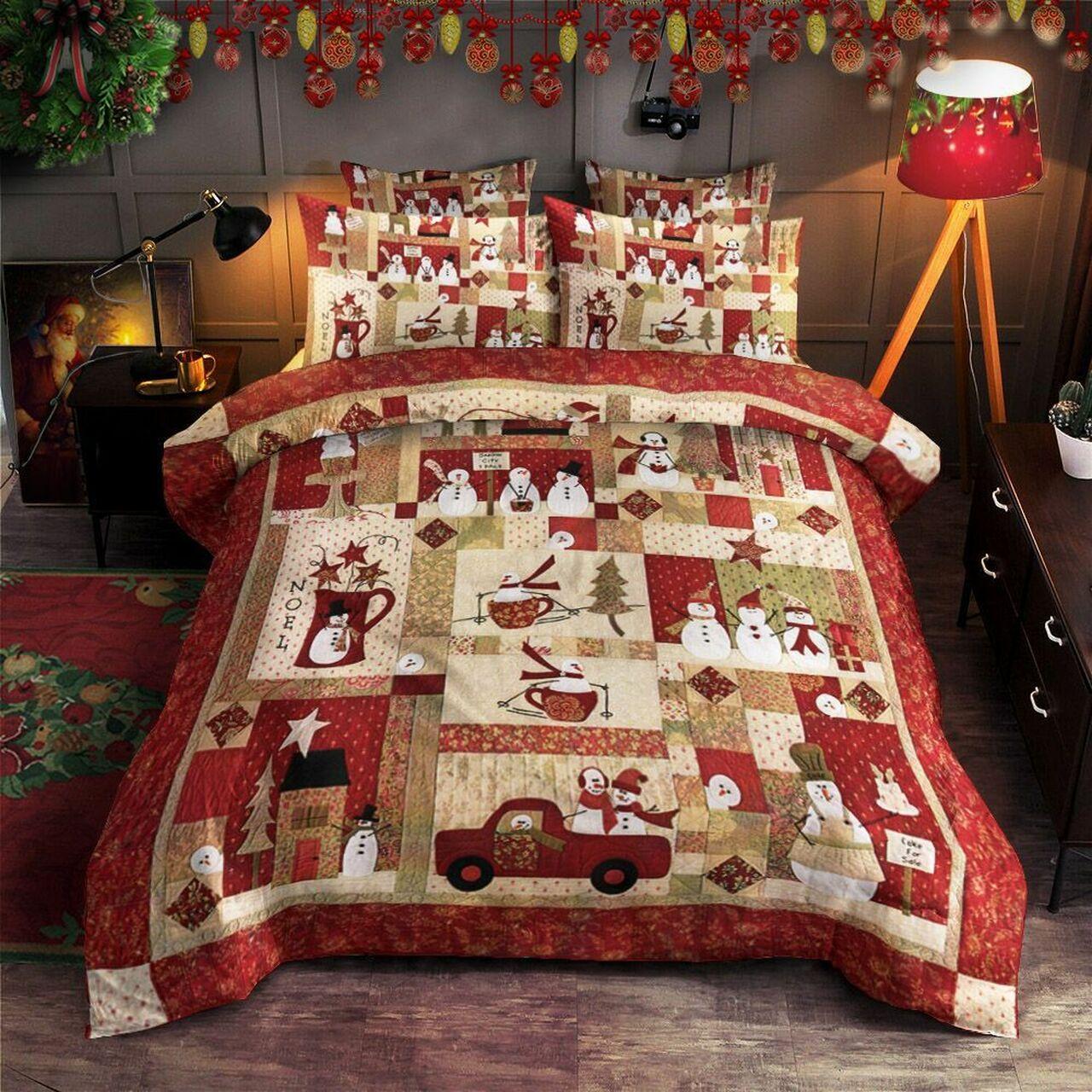 Christmasnowman Ht1911010TsAmazing Christmas Bedroom Decor Duvet Cover Bedding Set With Pillowcase Meaningful Gift For Friend Holiday Season Christmas Gift