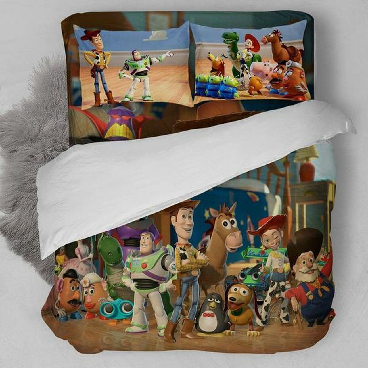 Toy Story The Whole Family Amazing Room Decor For Disney Fan Bedding Set Duvet Cover Meaningful Gift For Halloween Christmas