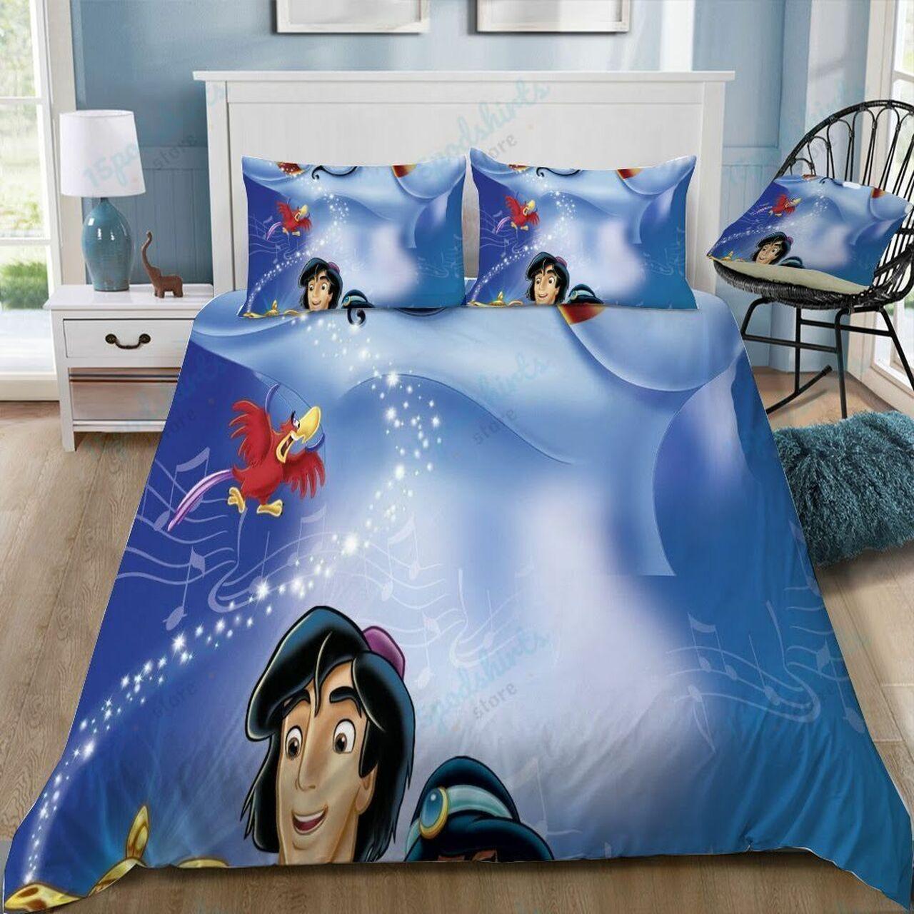 Disney Aladdin And Jasmine 11 Beautiful Decor For Disney Fan Bedding Set Duvet Cover Meaningful Gift For Love