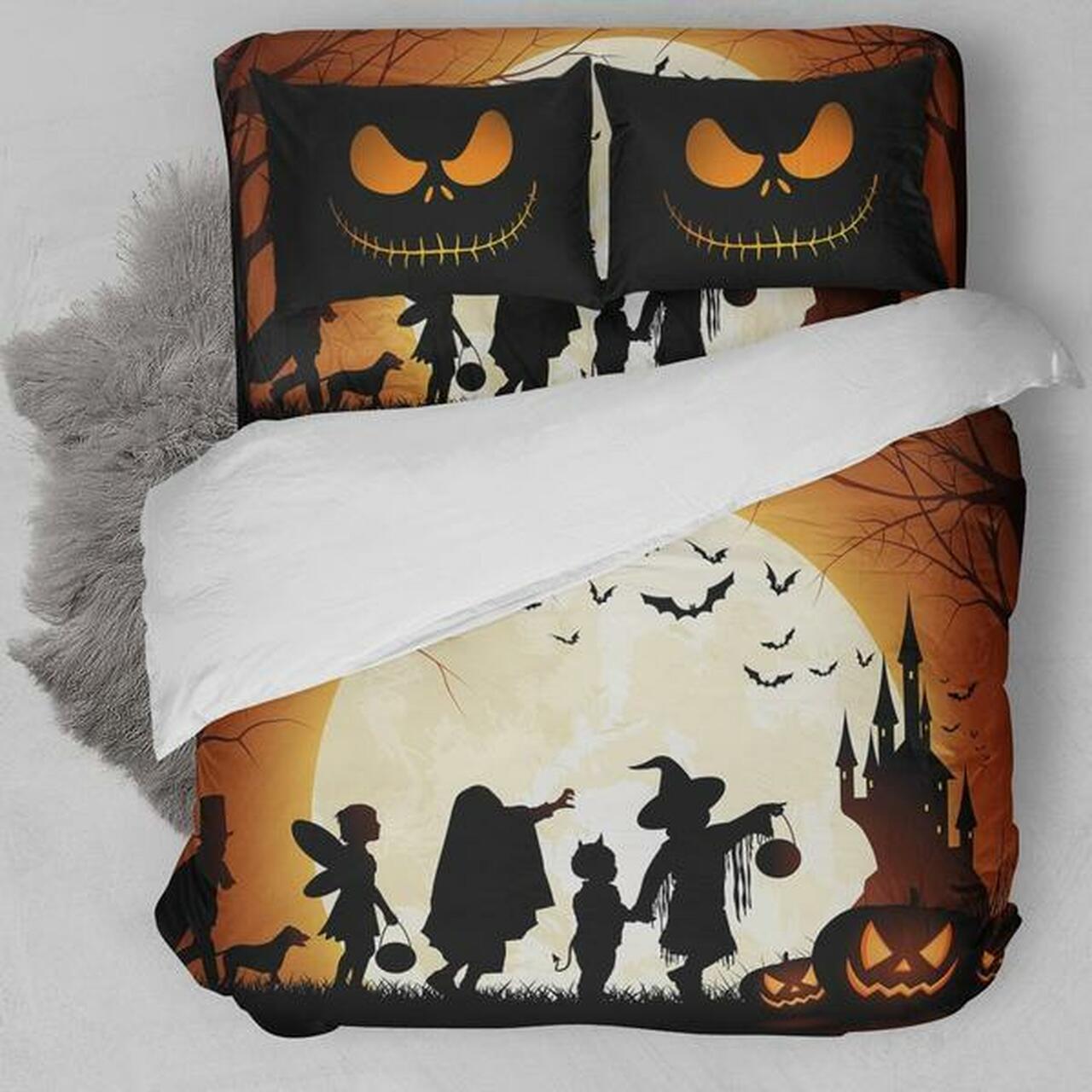 Halloween D Amazing Room Decor Gothic Bedding Set Duvet Cover Gift For Halloween Season