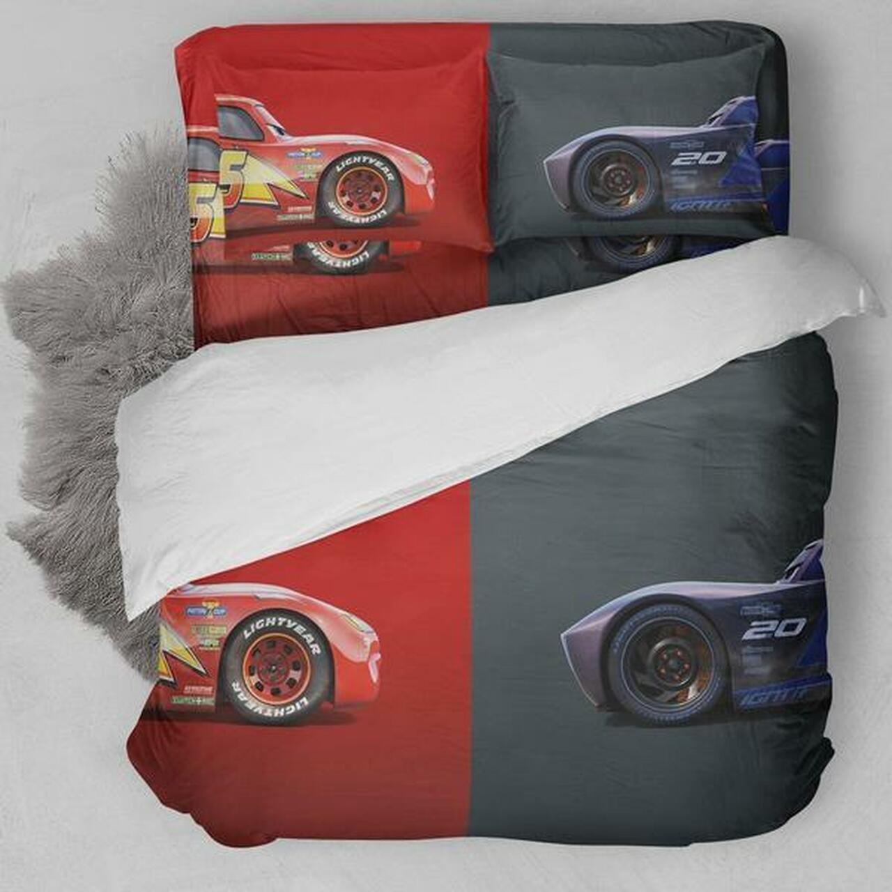 Cars Animation Opposite Amazing Room Decor For Disney Fan Bedding Set Duvet Cover Meaningful Gift For Halloween Christmas