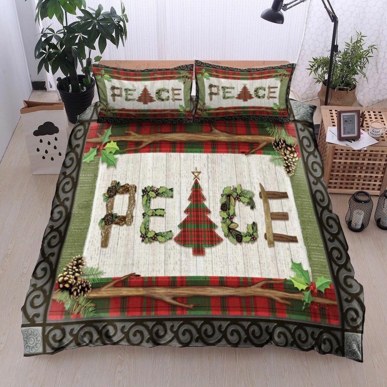 Peace Christmas Hn2111105BsAmazing Christmas Bedroom Decor Duvet Cover Bedding Set With Pillowcase Meaningful Gift For Friend Holiday Season Christmas Gift
