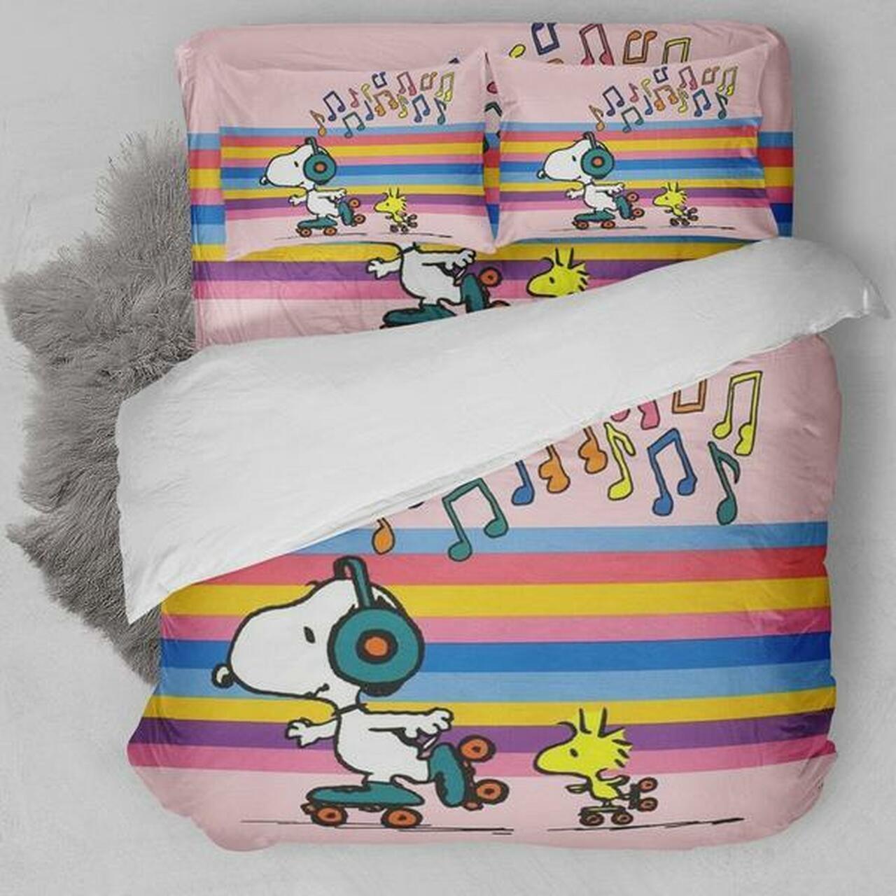 Snoopy Dog B Stunning Snoopy Room Decor Bedding Set Duvet Cover With Pillowcase Meaningful Gift For Kids Friend Family Member Holiday Gift