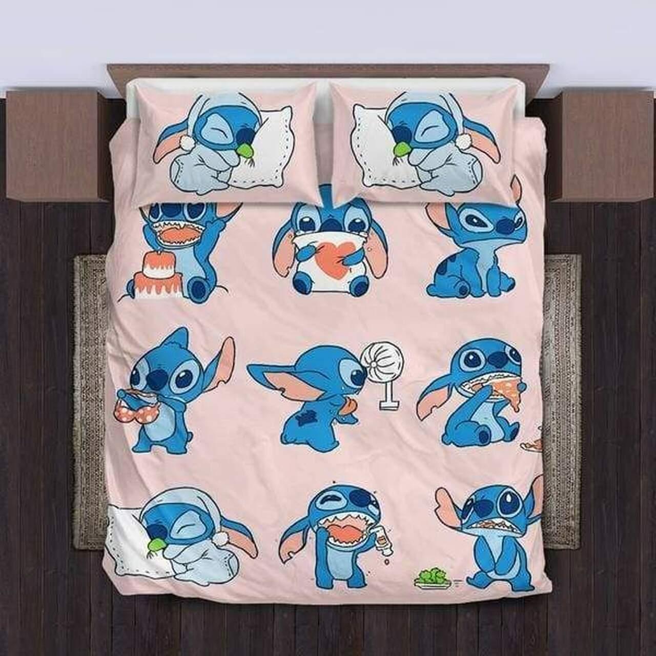 Stitch Emotion Amazing Disney Room Decor Bedding Set Duvet Cover With Pillowcase Meaningful Gift For Kids Friend Family Member Holiday Gift