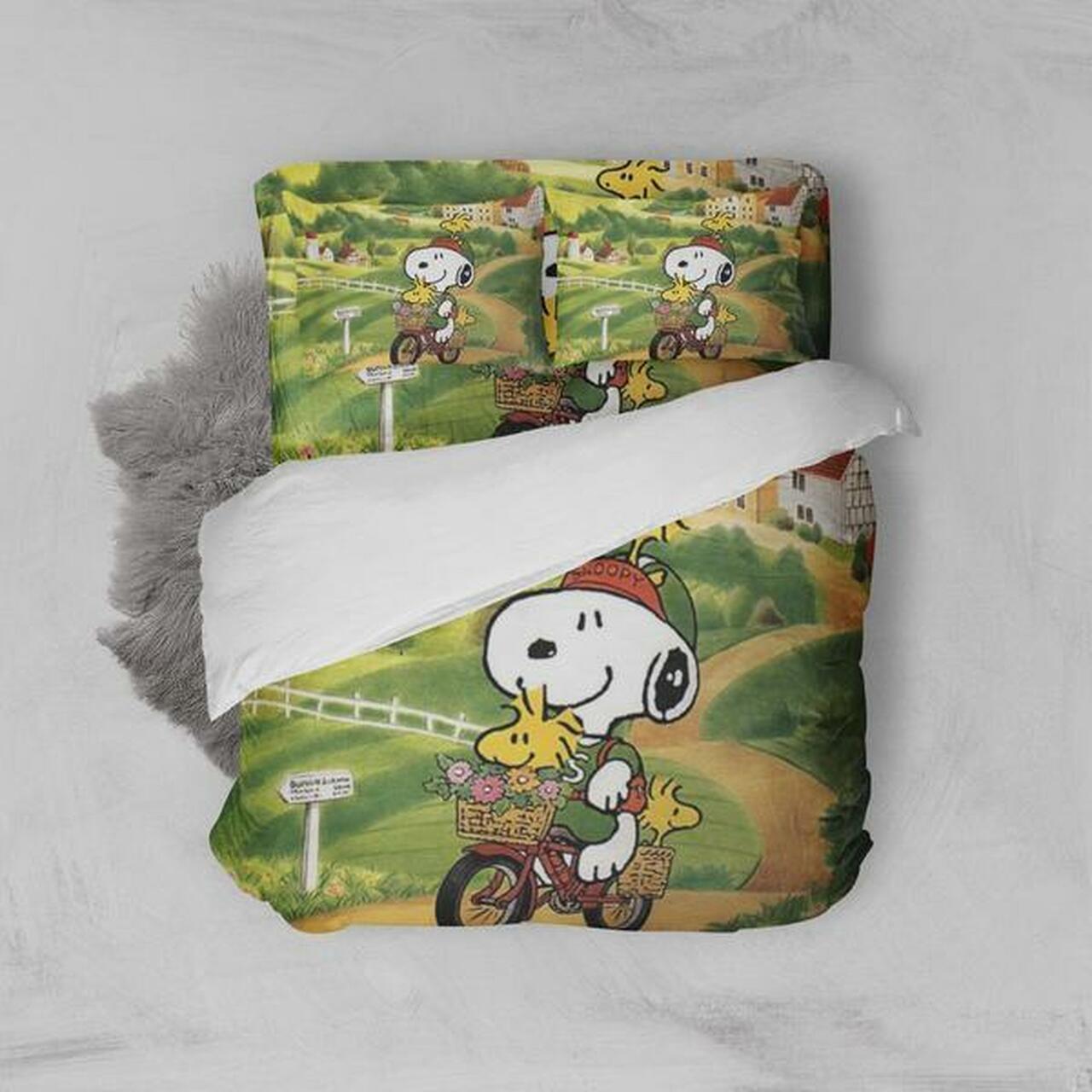 Snoopy Dog E Stunning Snoopy Room Decor Bedding Set Duvet Cover With Pillowcase Meaningful Gift For Kids Friend Family Member Holiday Gift