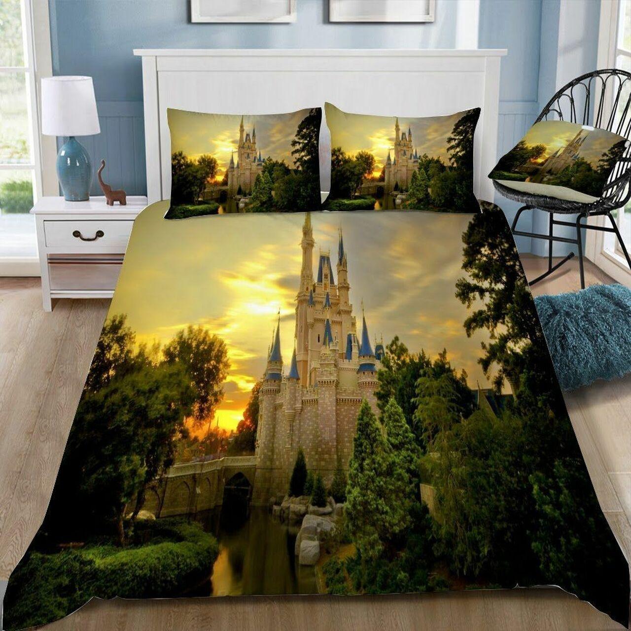 Disney Castle 118 Beautiful Decor For Disney Fan Bedding Set Duvet Cover Meaningful Gift For Love