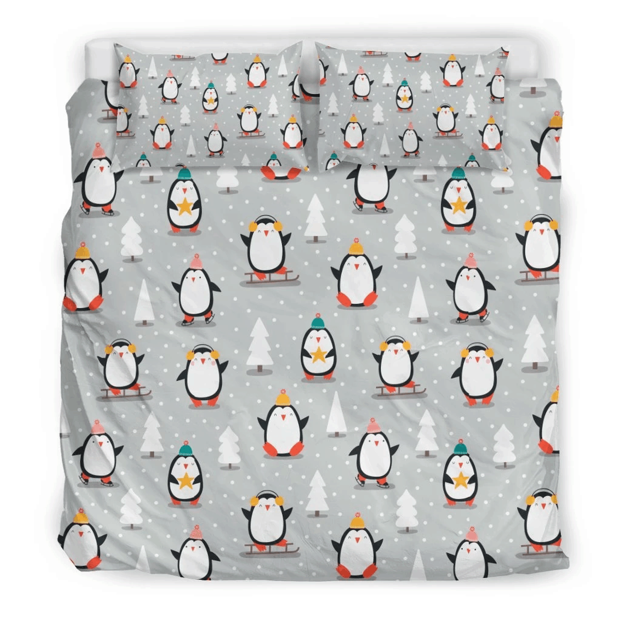 Christmas Tree Penguin Clp1712100TsAmazing Christmas Bedroom Decor Duvet Cover Bedding Set With Pillowcase Meaningful Gift For Friend Holiday Season Christmas Gift