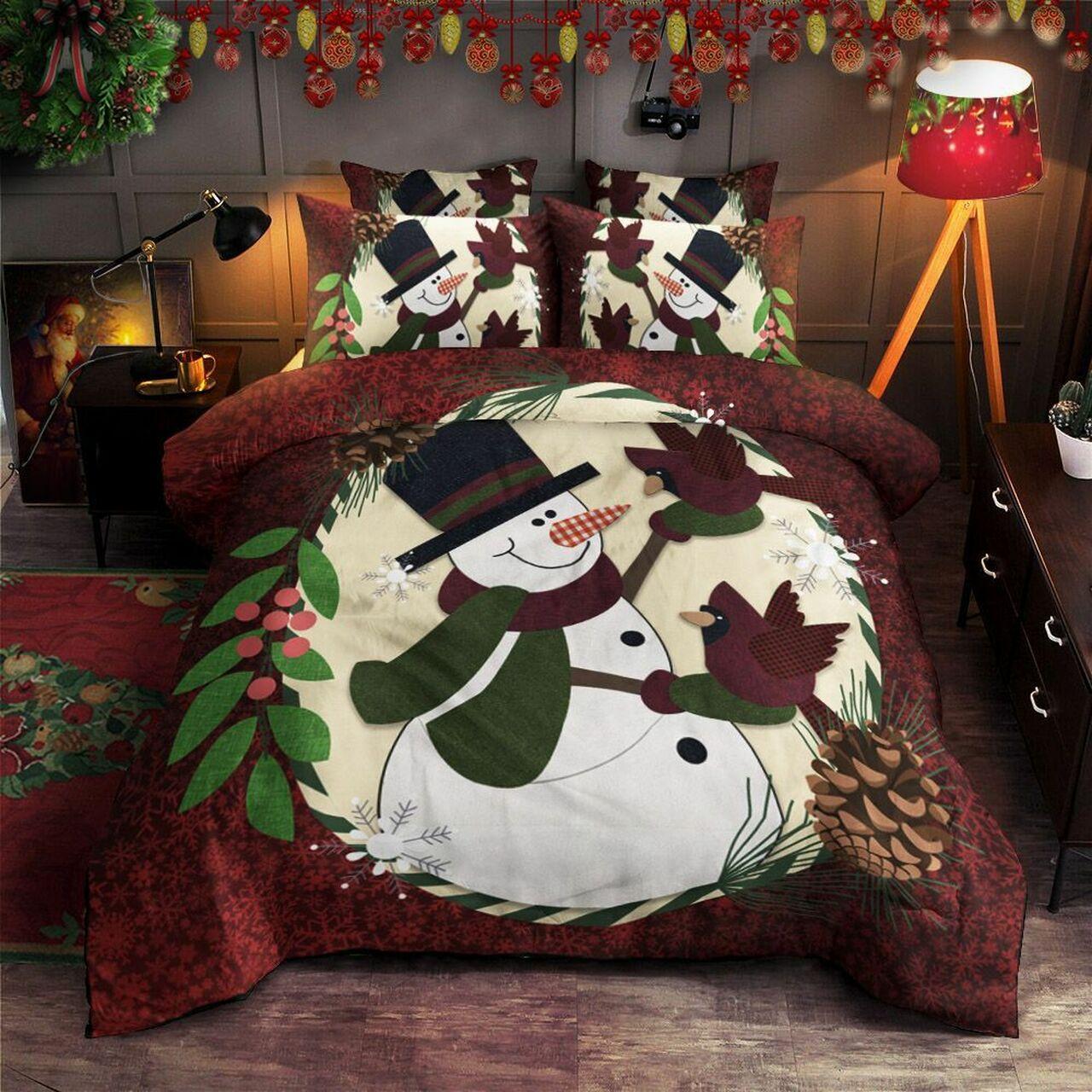 Snow And Bird Christmas Tn1911039TsAmazing Christmas Bedroom Decor Duvet Cover Bedding Set With Pillowcase Meaningful Gift For Friend Holiday Season Christmas Gift