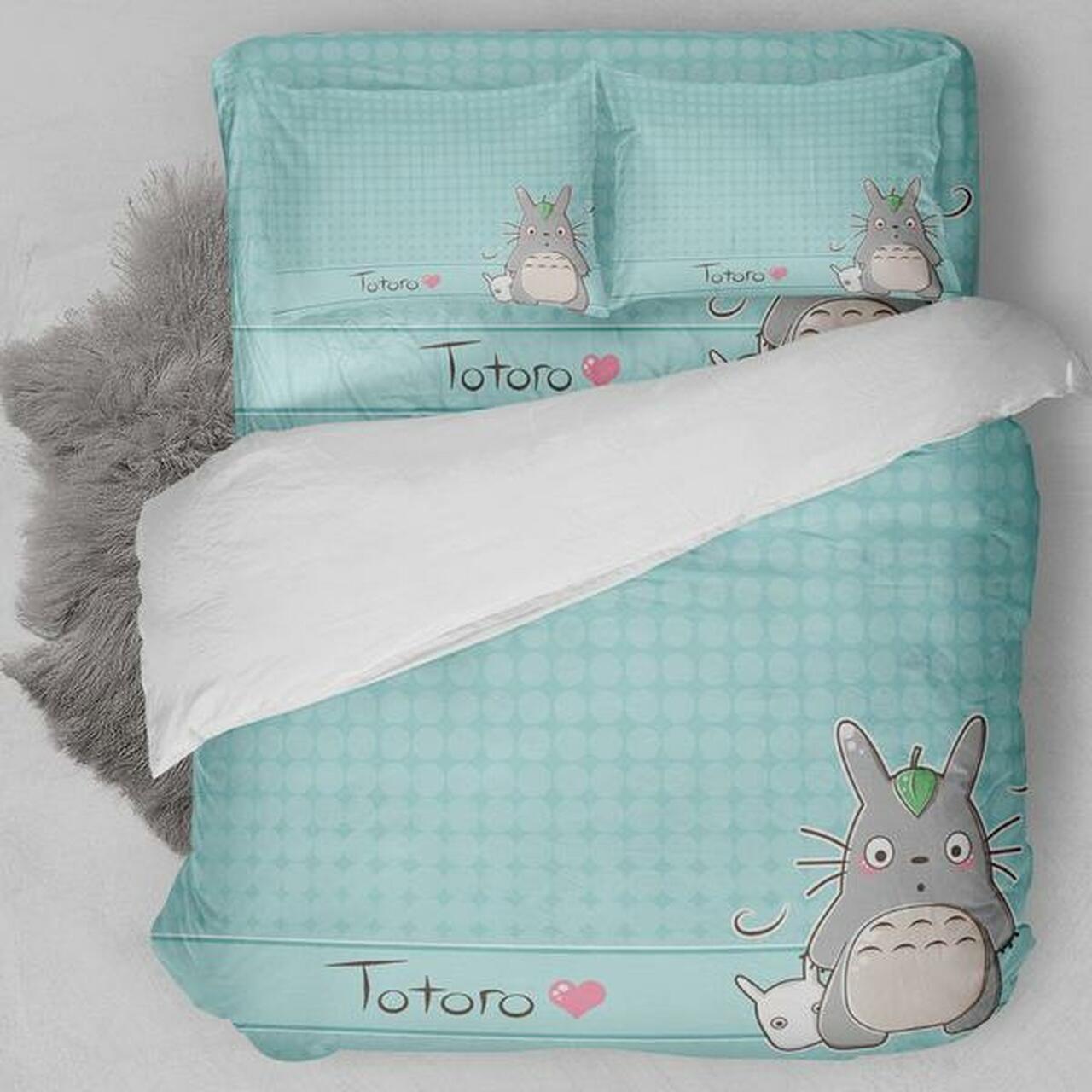Totoro B Ghibli Alluring Art Bedding Set Duvet Cover With Pillowcase Amazing Gift For Anime Ghibli Lover