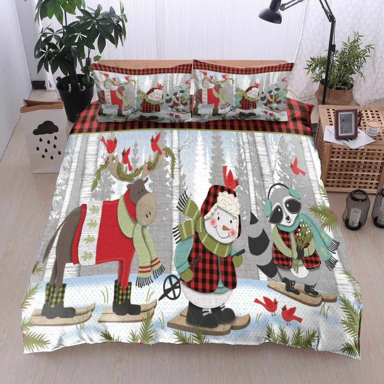 Animals Snowman Christmas Tgj9805 Stunning Room Decor Bedding Set Duvet Cover With Pillowcase Meaningful Gift For Kids Friend Family Member Holiday Gift