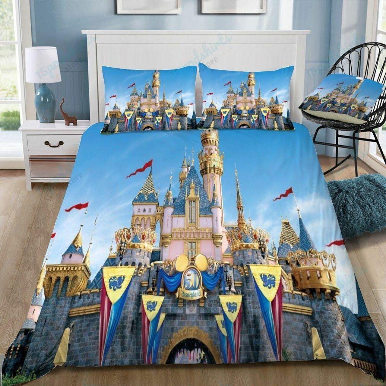 Disney Castle 99 Beautiful Decor For Disney Fan Bedding Set Duvet Cover Meaningful Gift For Love