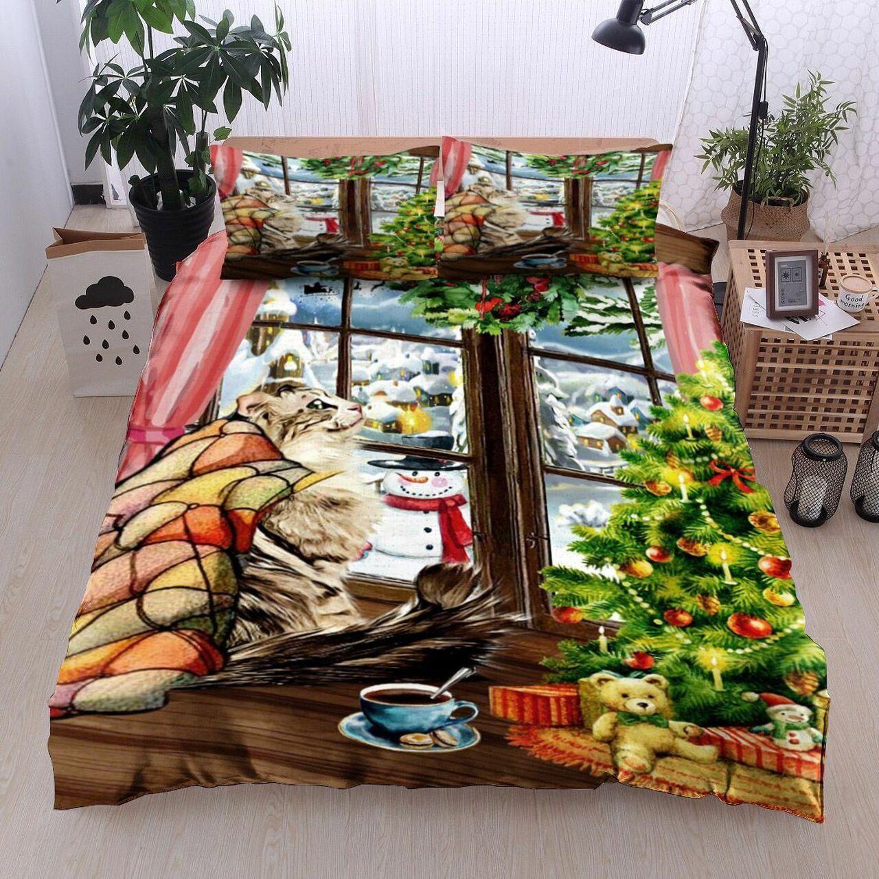Christmas Cat Cl18110095MdbsAmazing Christmas Bedroom Decor Duvet Cover Bedding Set With Pillowcase Meaningful Gift For Friend Holiday Season Christmas Gift