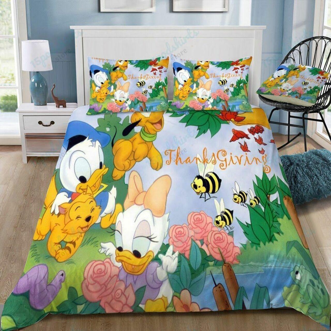 Disney Donald Duck 3 Beautiful Decor For Disney Fan Bedding Set Duvet Cover Meaningful Gift For Love