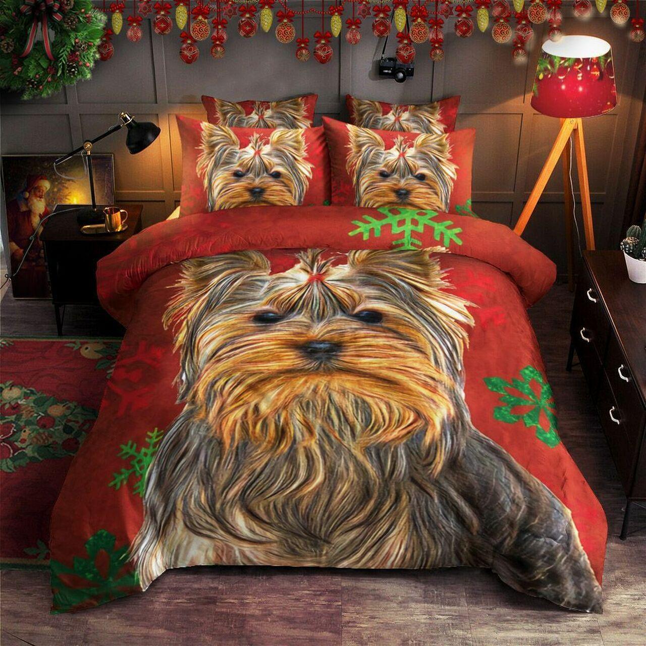 Christmas Yorkshire Terrier Iy26337 Fuct2908 Stunning Room Decor Bedding Set Duvet Cover With Pillowcase Meaningful Gift For Kids Friend Family Member Holiday Gift