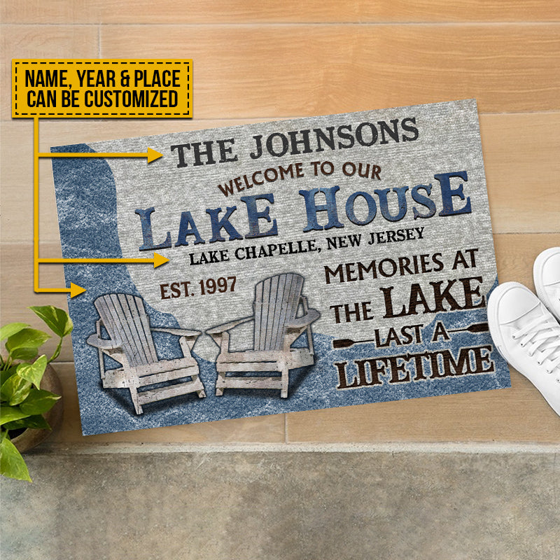 Lake House Memories At The Lake Custom Doormat