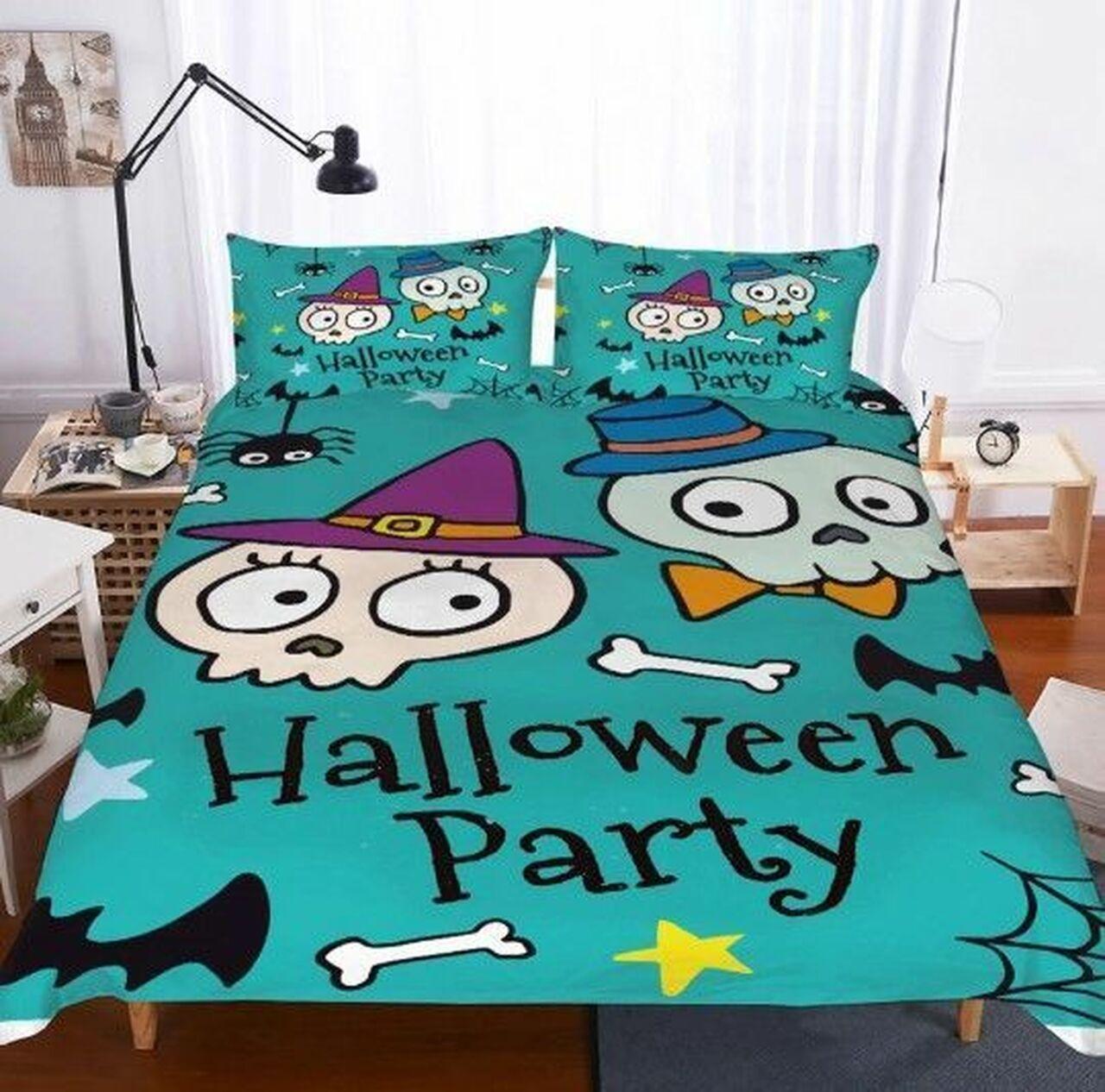 Halloween Party Amazing Room Decor Gothic Bedding Set Duvet Cover Gift For Halloween Season