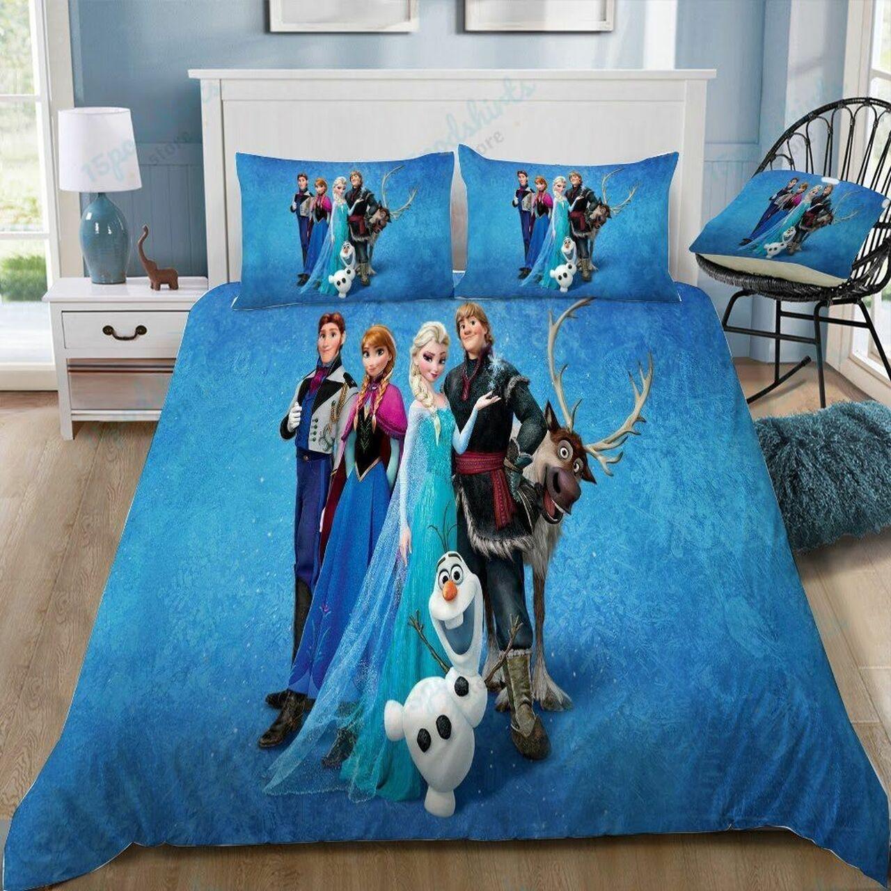 Disney Frozen Main Characters 19 Beautiful Decor For Disney Fan Bedding Set Duvet Cover Meaningful Gift For Love